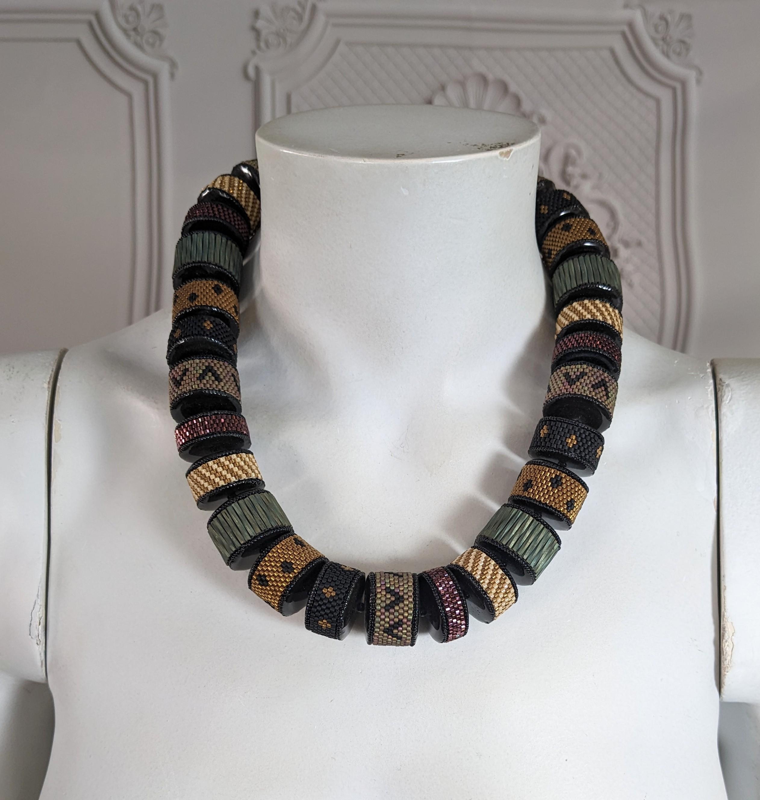 Valerie Hector Hand Beaded Artisanal Necklace For Sale 4