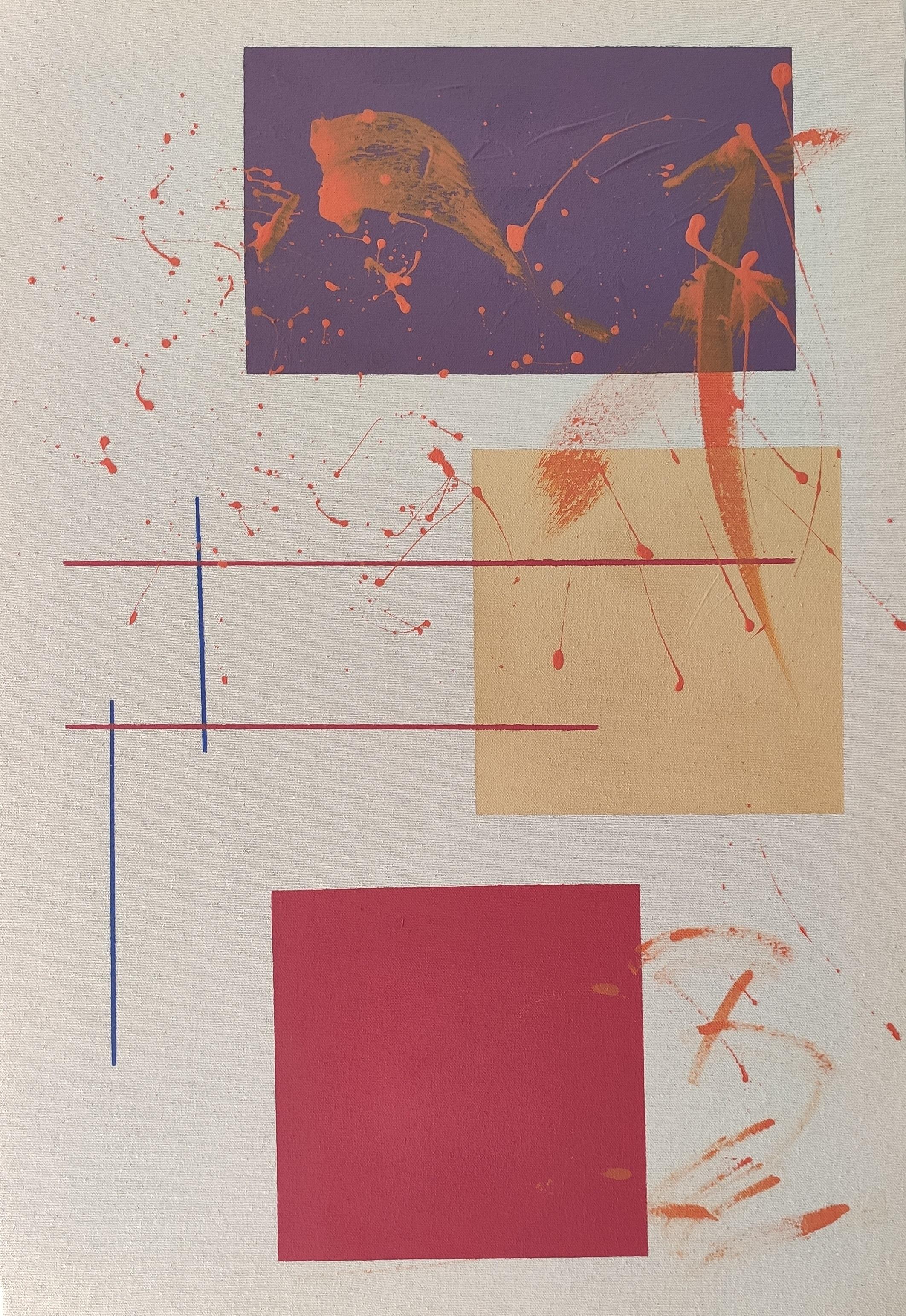 ABSTRACT Geometric Colors Opera d'arte dell'artista contemporanea Valery Hudtwalcker 2024 - Painting di Valerie Hudtwalcker