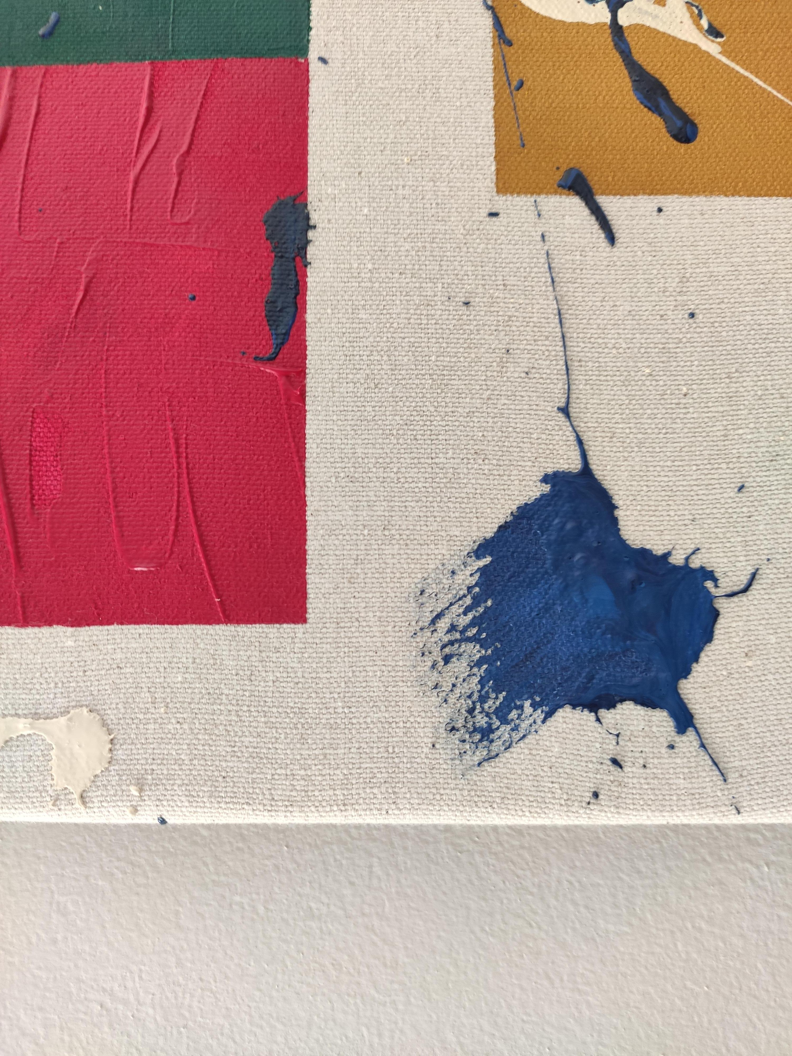 ABSTRACT Opera d'arte dai colori geometrici Artista contemporanea Valery Hudtwalcker - Painting Astratto di Valerie Hudtwalcker
