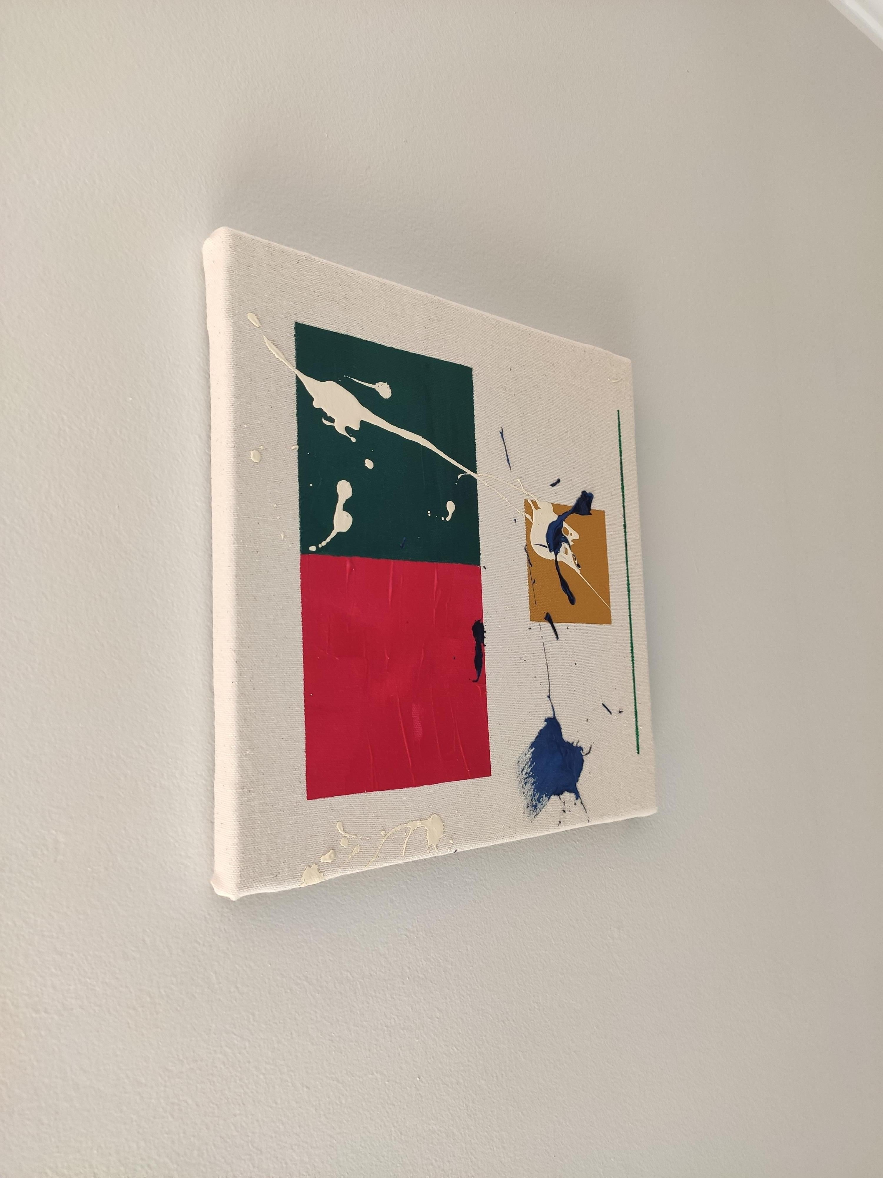 ABSTRACT Opera d'arte dai colori geometrici Artista contemporanea Valery Hudtwalcker - Abstract Painting Beige di Valerie Hudtwalcker