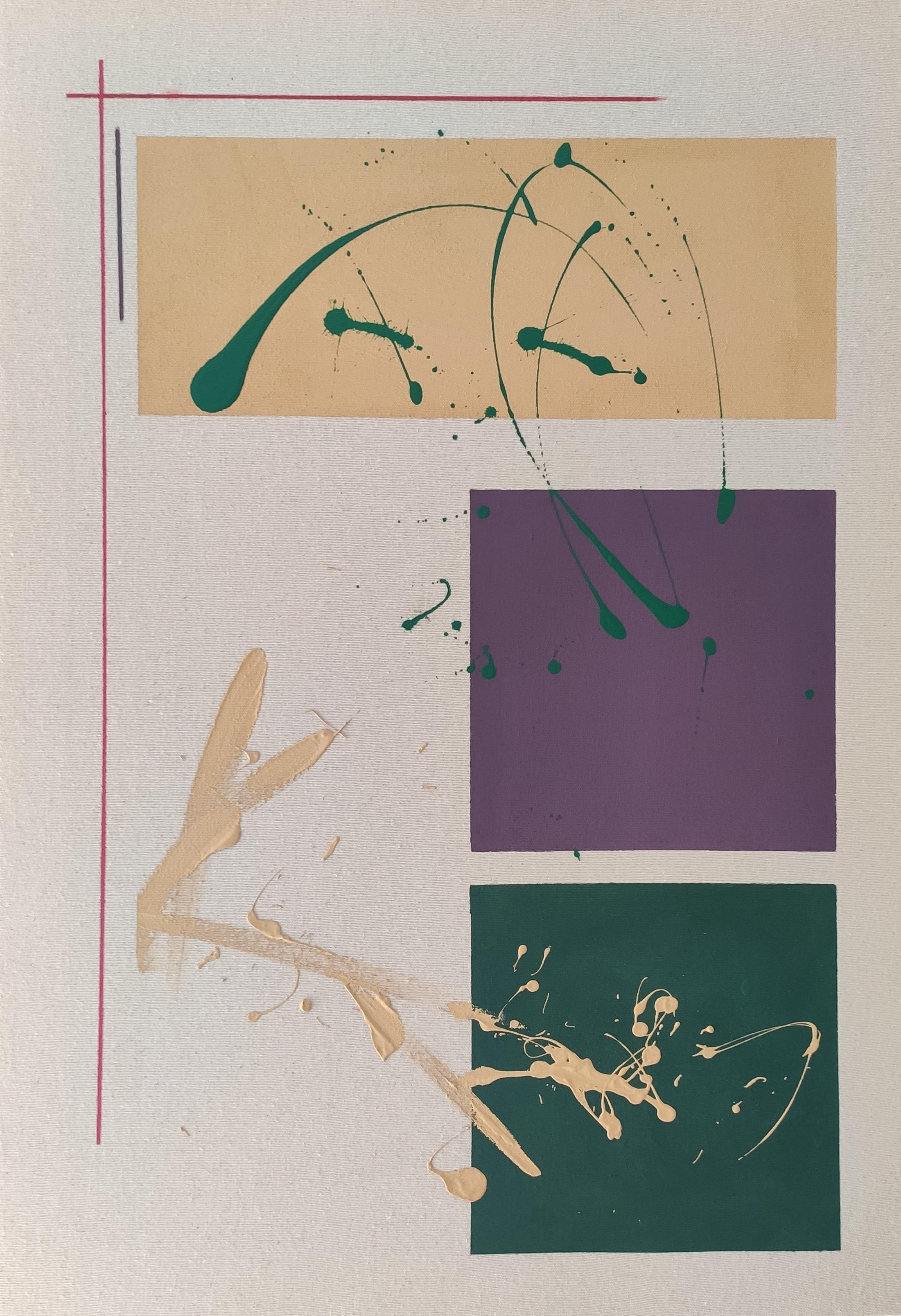 Abstract Painting di Valerie Hudtwalcker - ABSTRACT Opera d'arte dai colori geometrici Artista contemporanea Valery Hudtwalcker