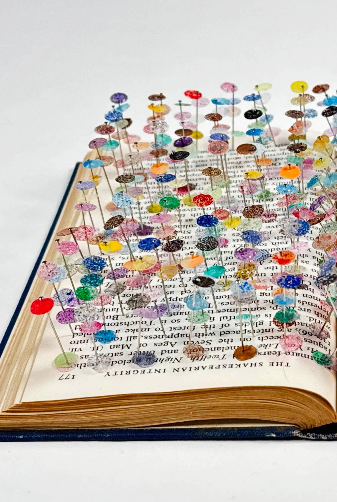 Book sculpture: 'Shakespearian Integrity' - Gray Figurative Sculpture by Valerie Huhn