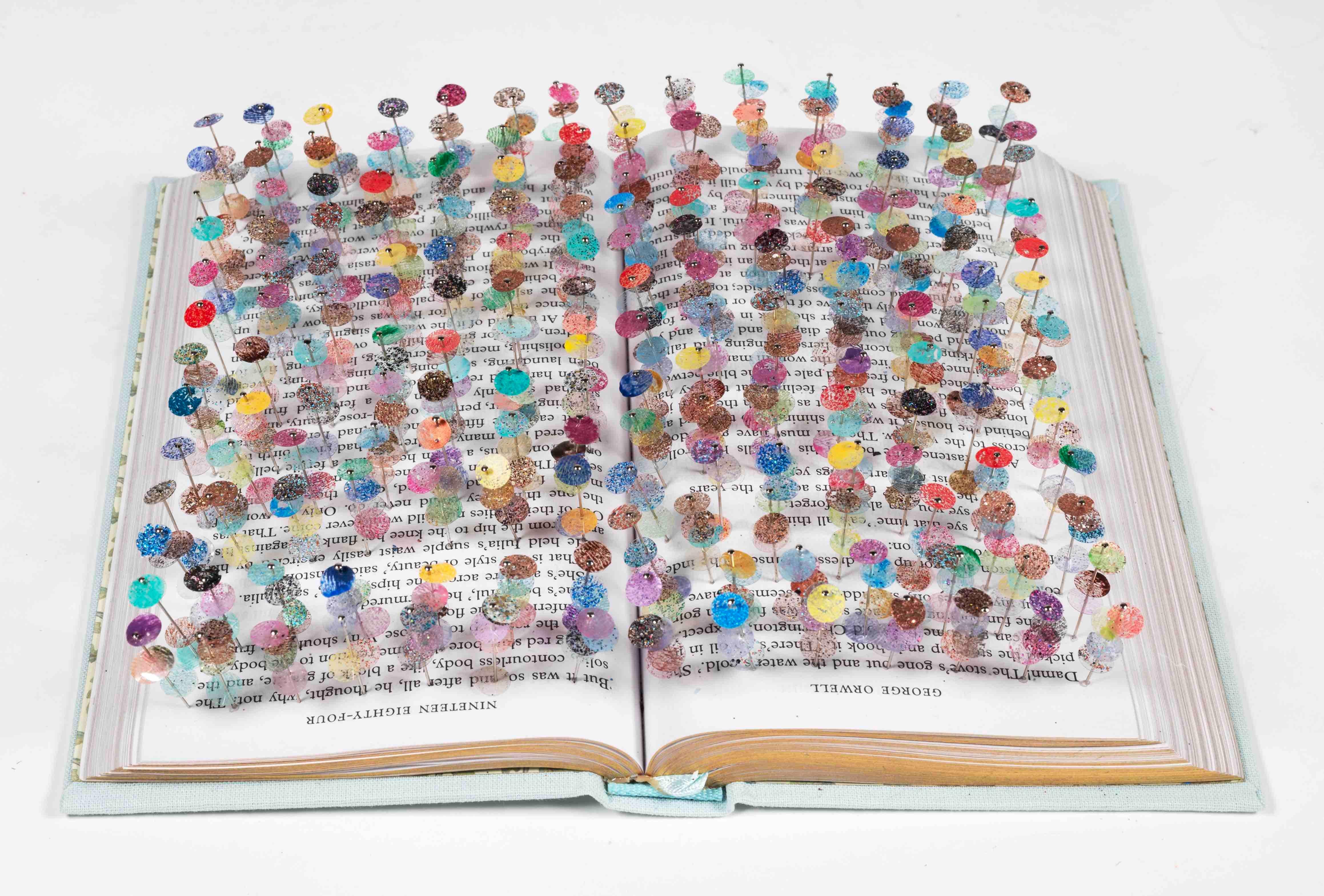 Fingerprint Book Sculpture: '1984" by Geroge Orwell