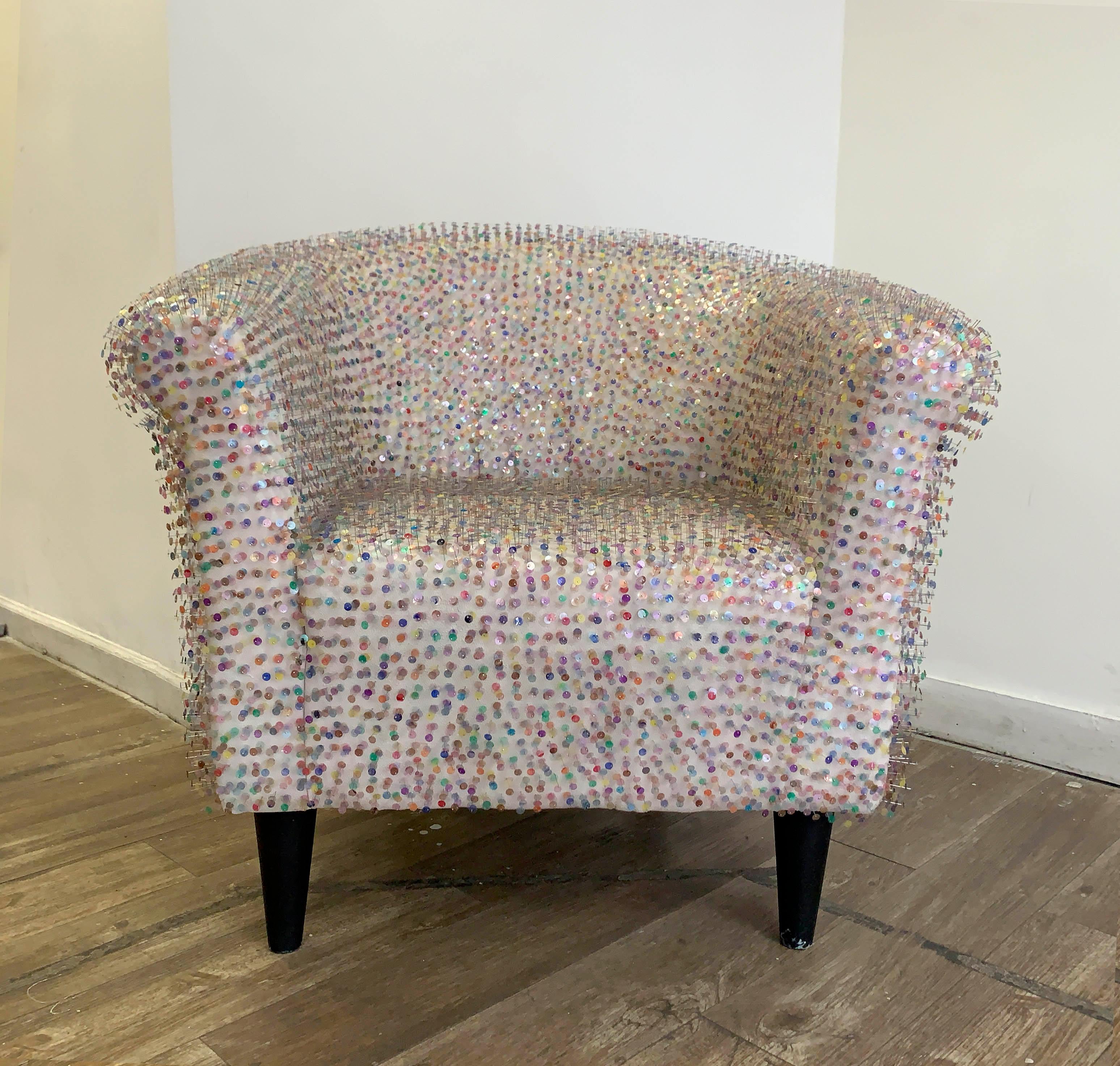 Large fingerprint sculpture: 'Chair' - Mixed Media Art by Valerie Huhn