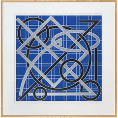 Valerie Jaudon, Großer gerahmter Siebdruck mit geometrischer Abstraktion, signiert/N