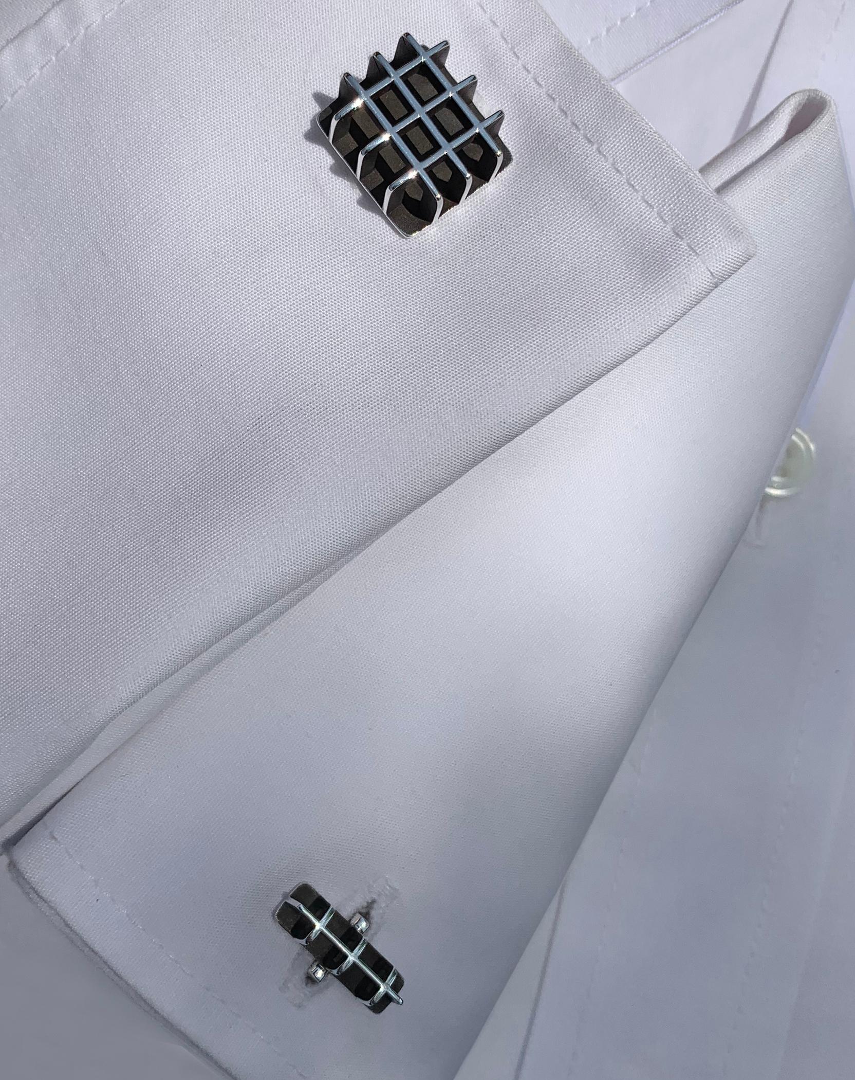 Modern Valerie Jo Coulson, Architectural Sterling Silver Cufflinks For Sale