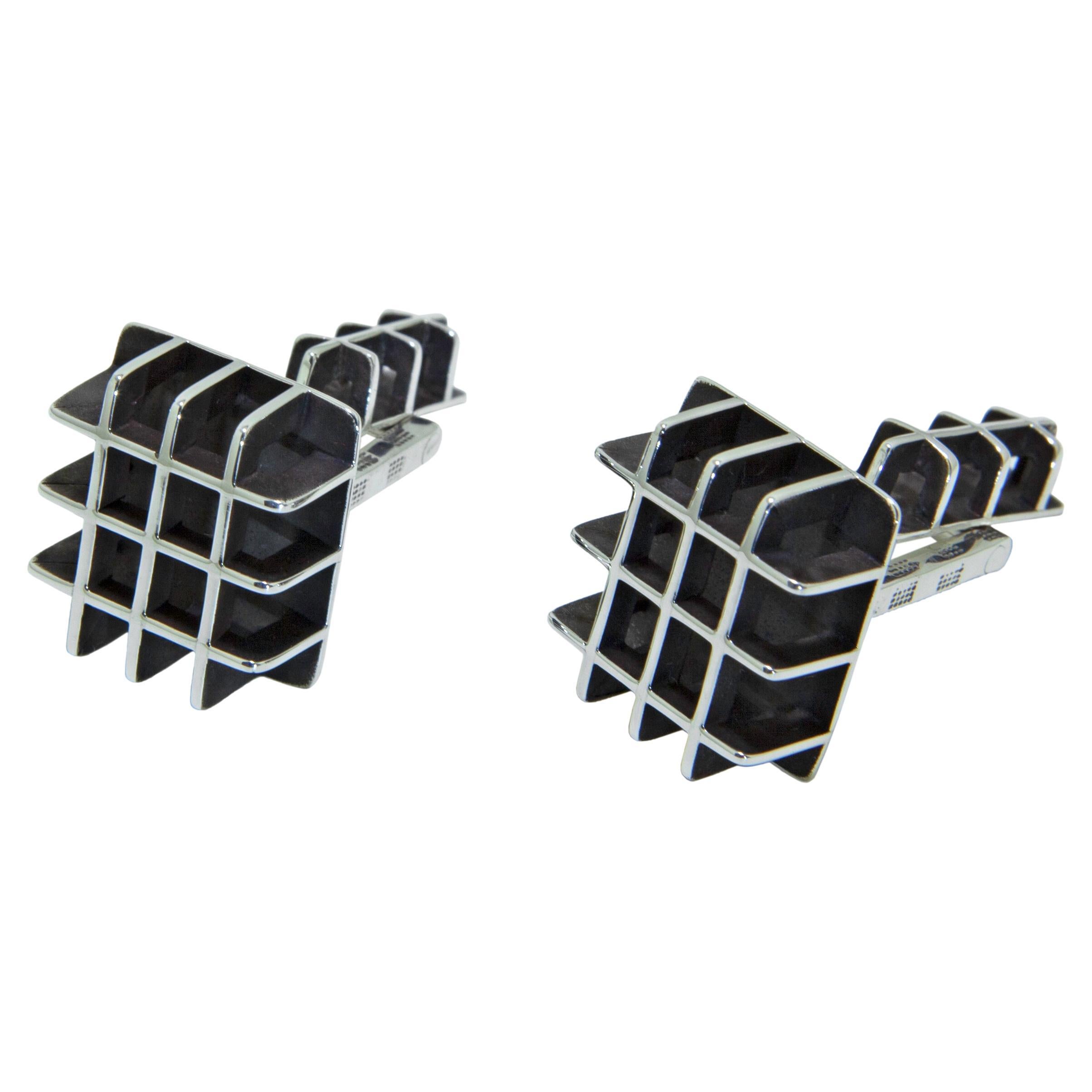 Valerie Jo Coulson, Architectural Sterling Silver Cufflinks