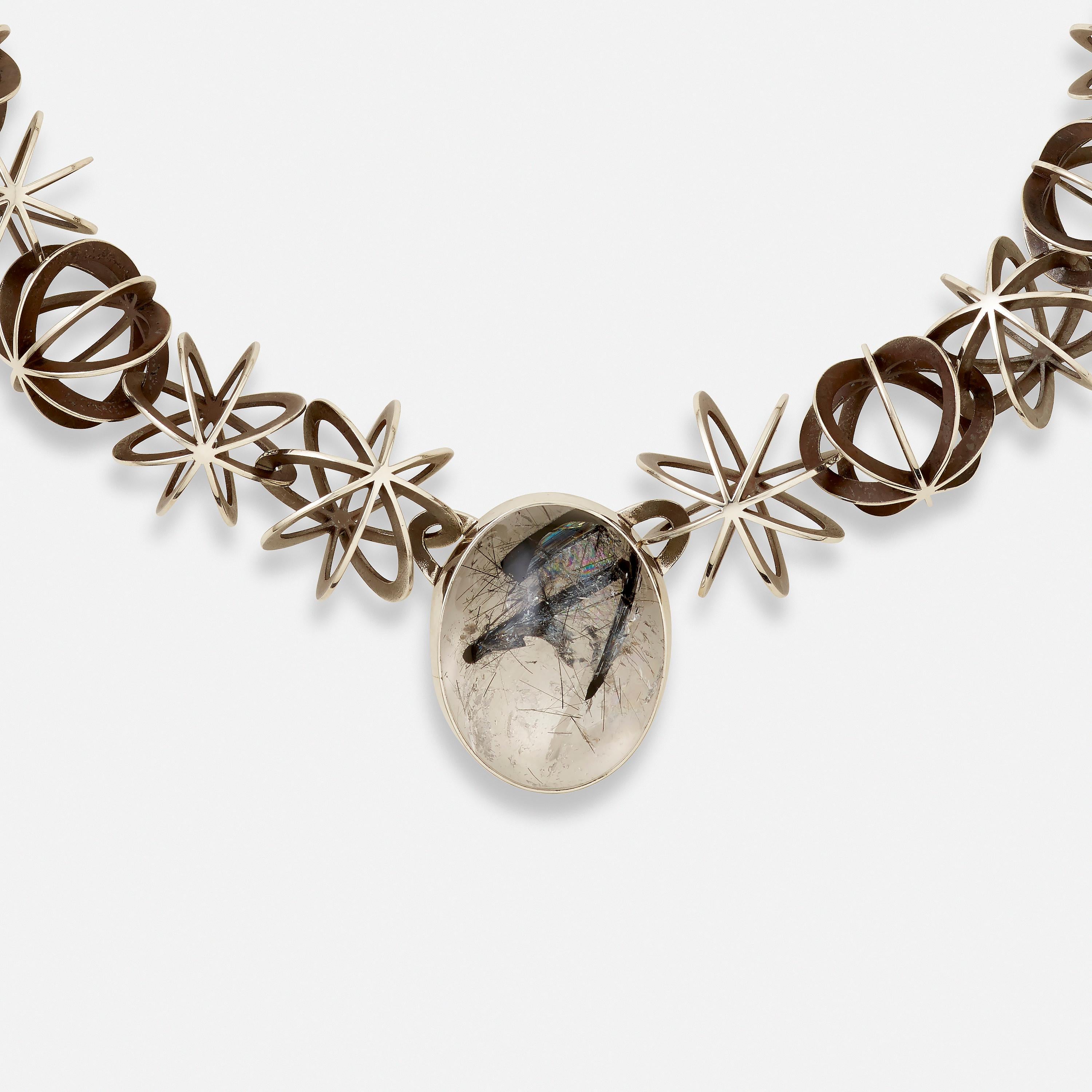 Cabochon Valerie Jo Coulson Collana in argento con concatenazione di stelle in vendita