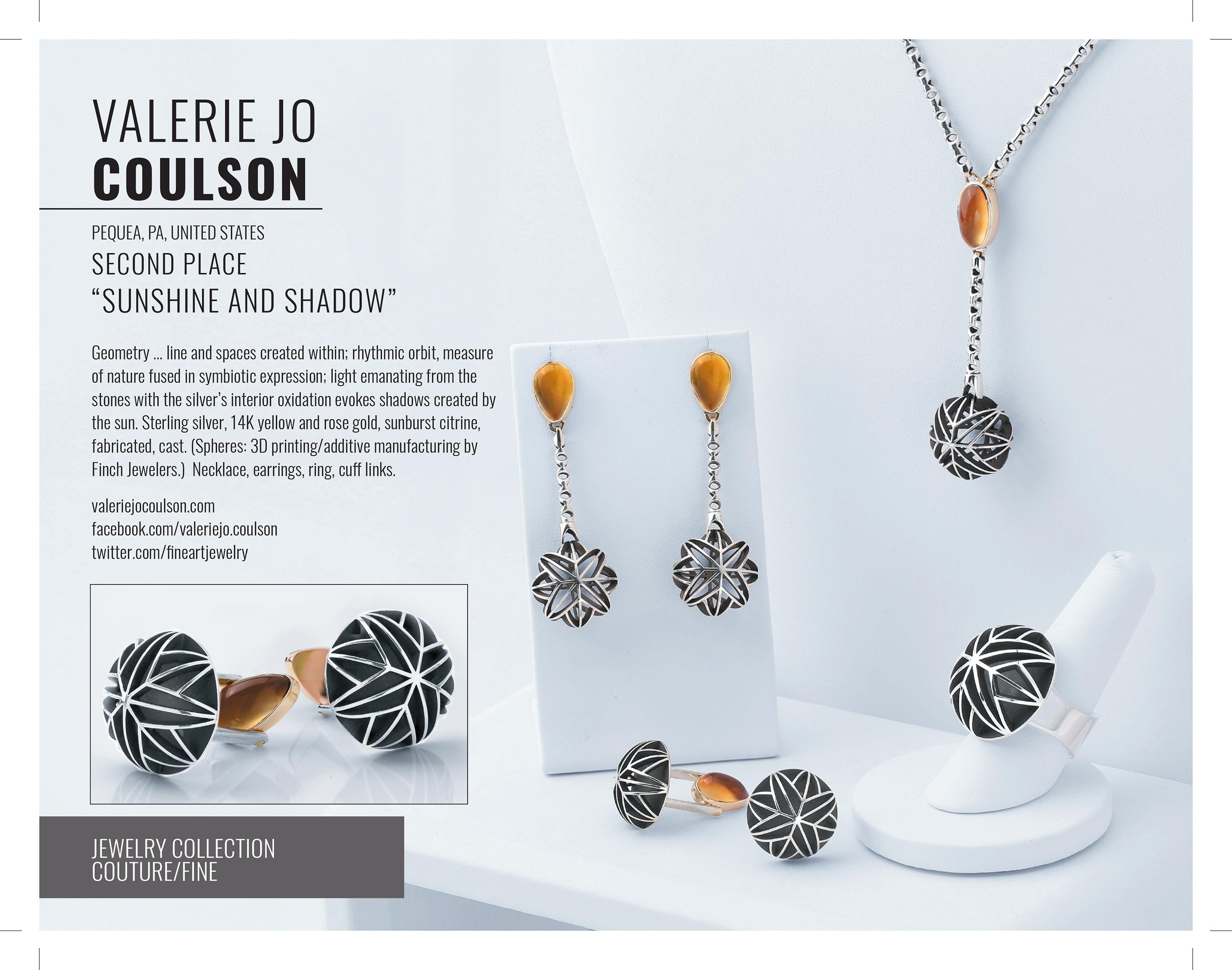 Valerie Jo Coulson, Sterling Silver, 14k Gold, Citrine, Necklace and Earrings For Sale 2