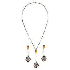 Valerie Jo Coulson, Sterling Silver, 14k Gold, Citrine, Necklace and Earrings