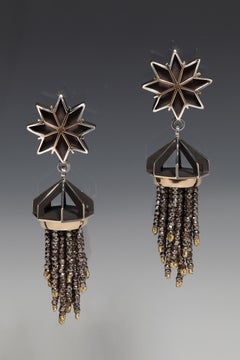 Valerie Jo Coulson, Sterling Silver and 14k Gold Chandelier Earrings