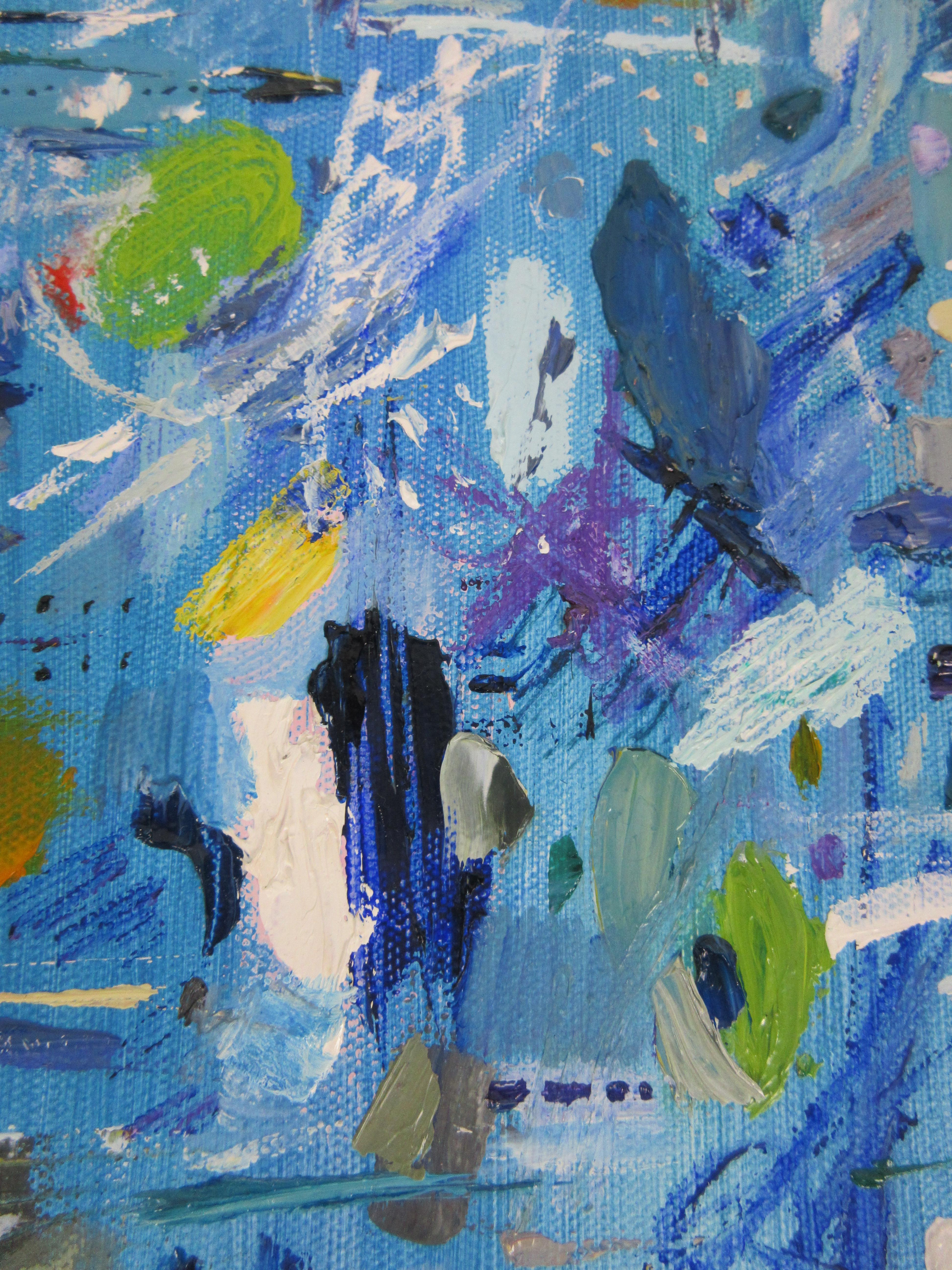 Auf Blau – Painting von Valerie Ng
