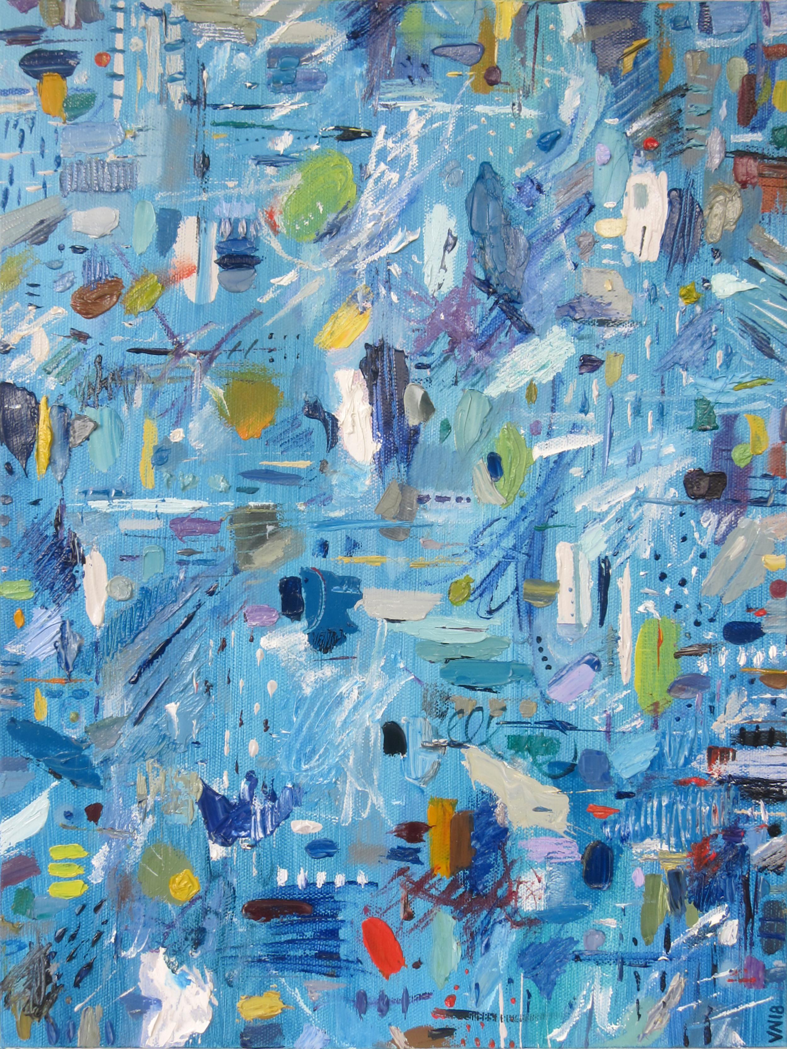 Valerie Ng Abstract Painting - On Blue