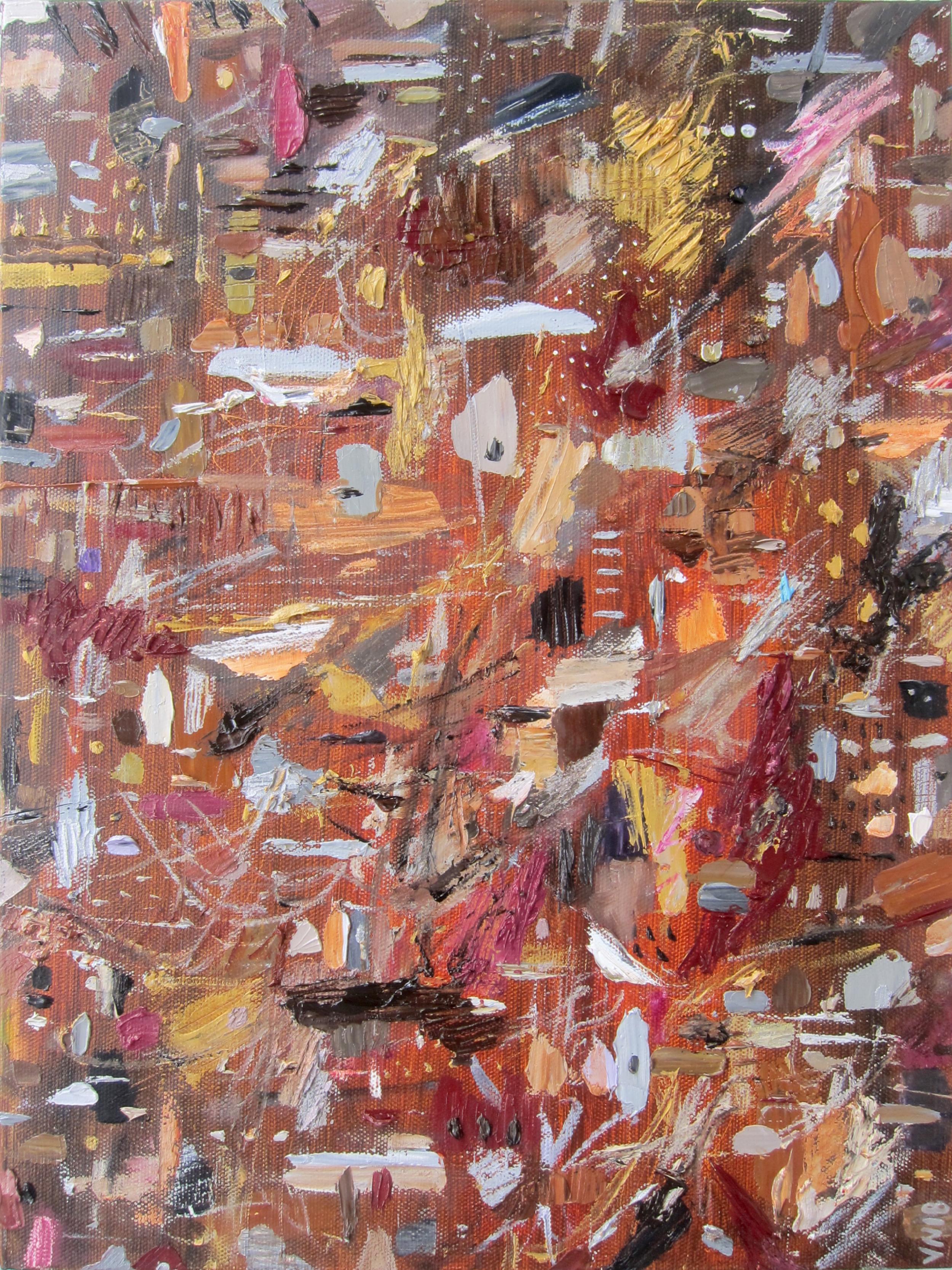 Valerie Ng Abstract Painting - On Brown