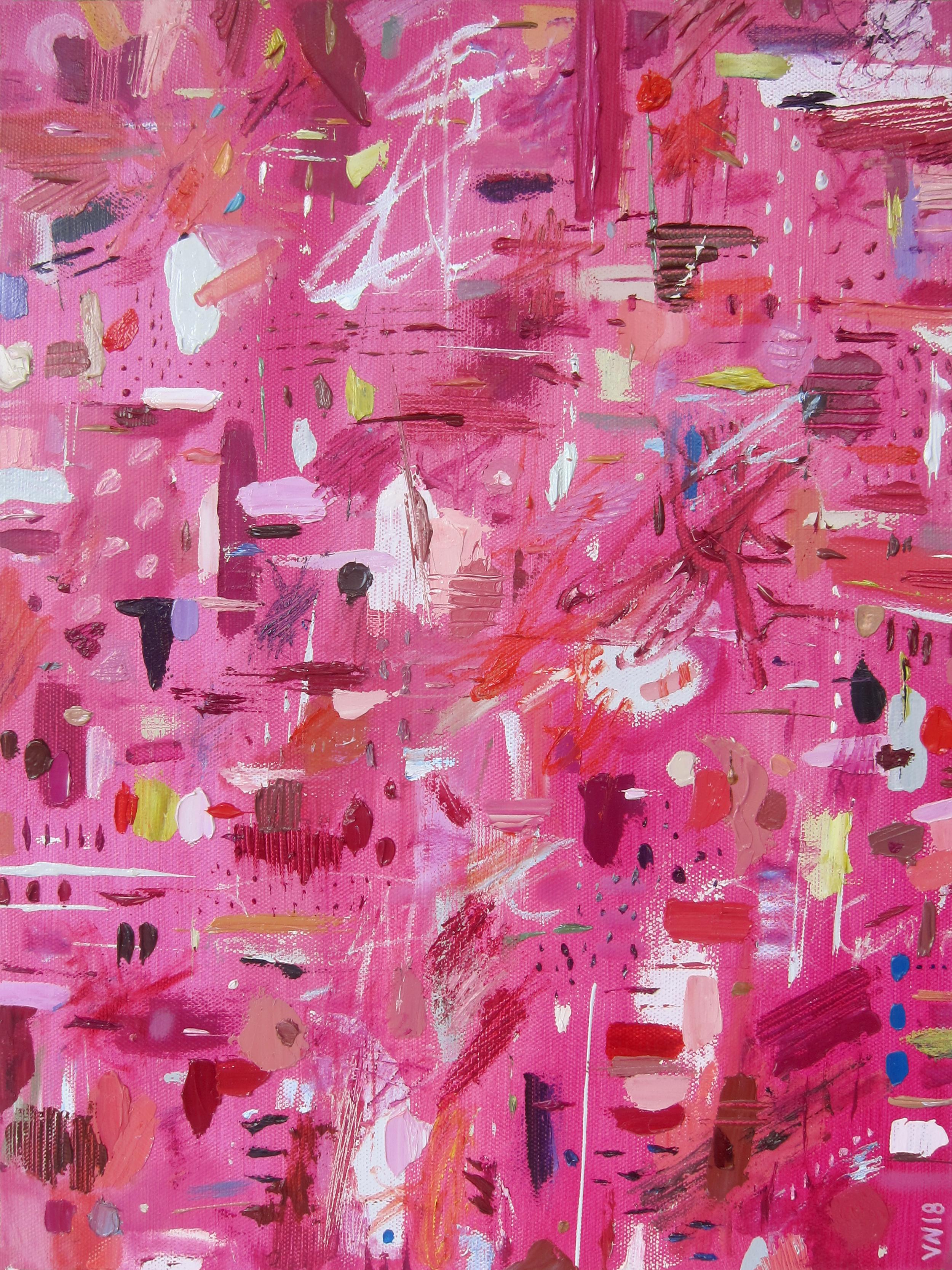 Valerie Ng Abstract Painting - On Pink