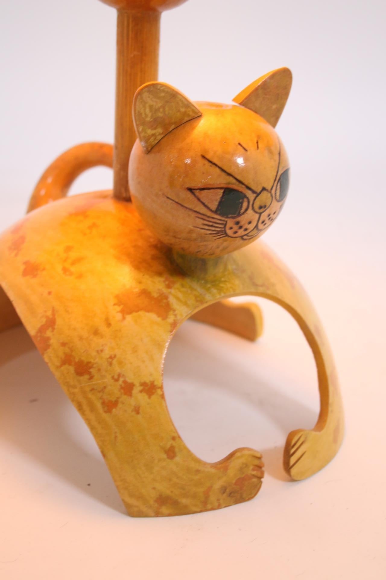 Organic Modern Valerie Ray Palm Cat Lamp French Design 1970's Made from Watermelon