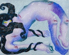 Acrylic Painting, Figurative Art, Abstract Art, Purple Coloour