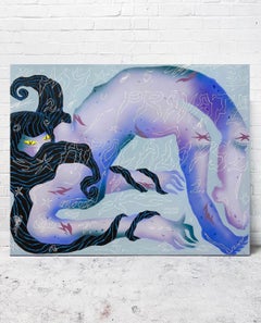 Acrylic Painting, Figurative Art, Abstract Art, Purple Coloour