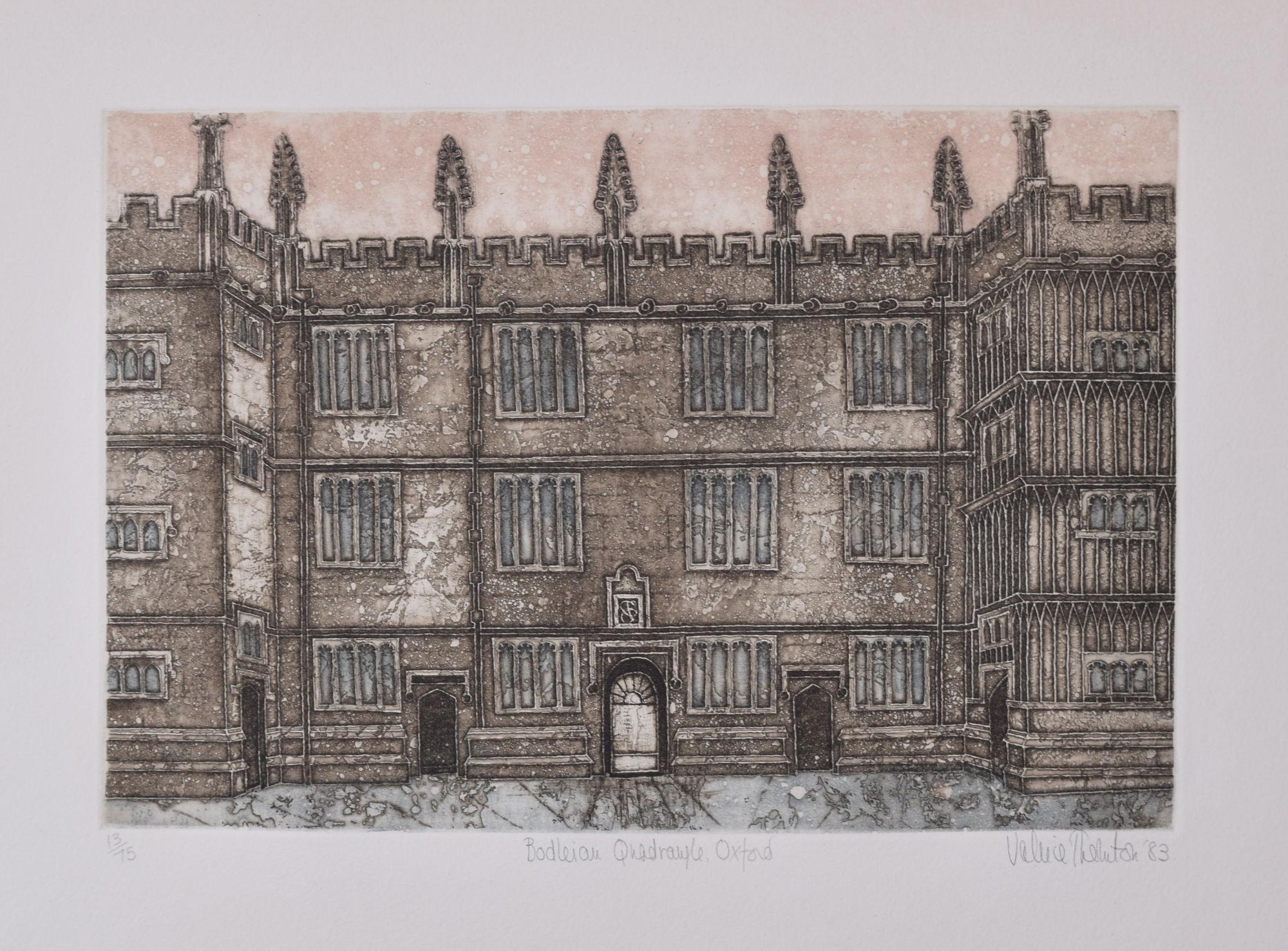 Bodleian Library, University of Oxford 20th century etching by Valerie Thornton For Sale 1