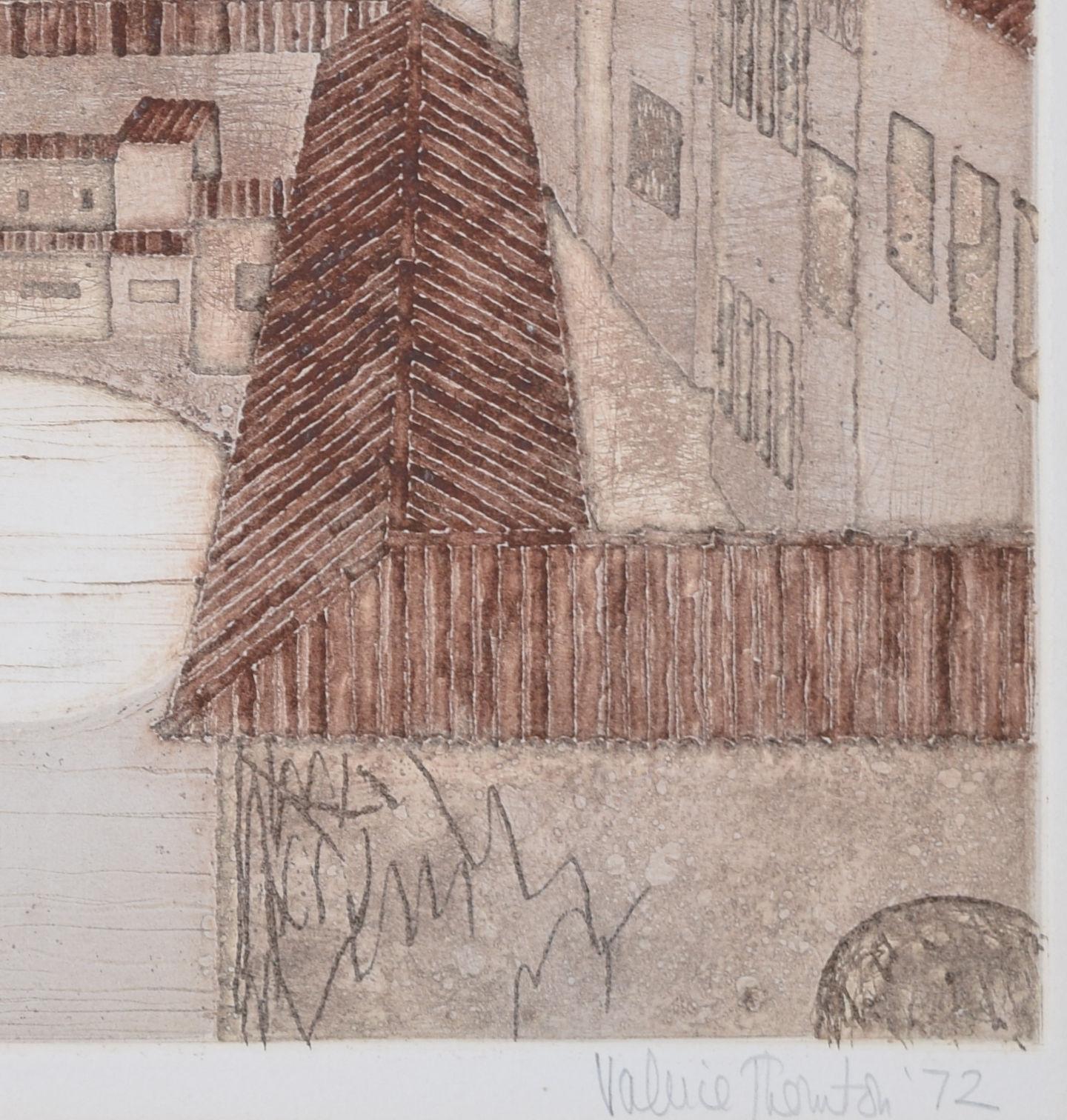 Florence Ponte Vecchio etching by Valerie Thornton For Sale 5