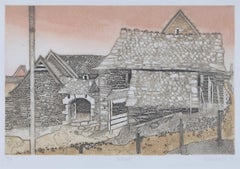 Le Besset, France 20th century etching by Valerie Thornton