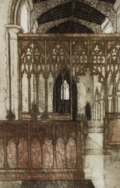 Valerie Thornton (1931-1991) - 1981 Aquatint, Church Interior, Suffolk