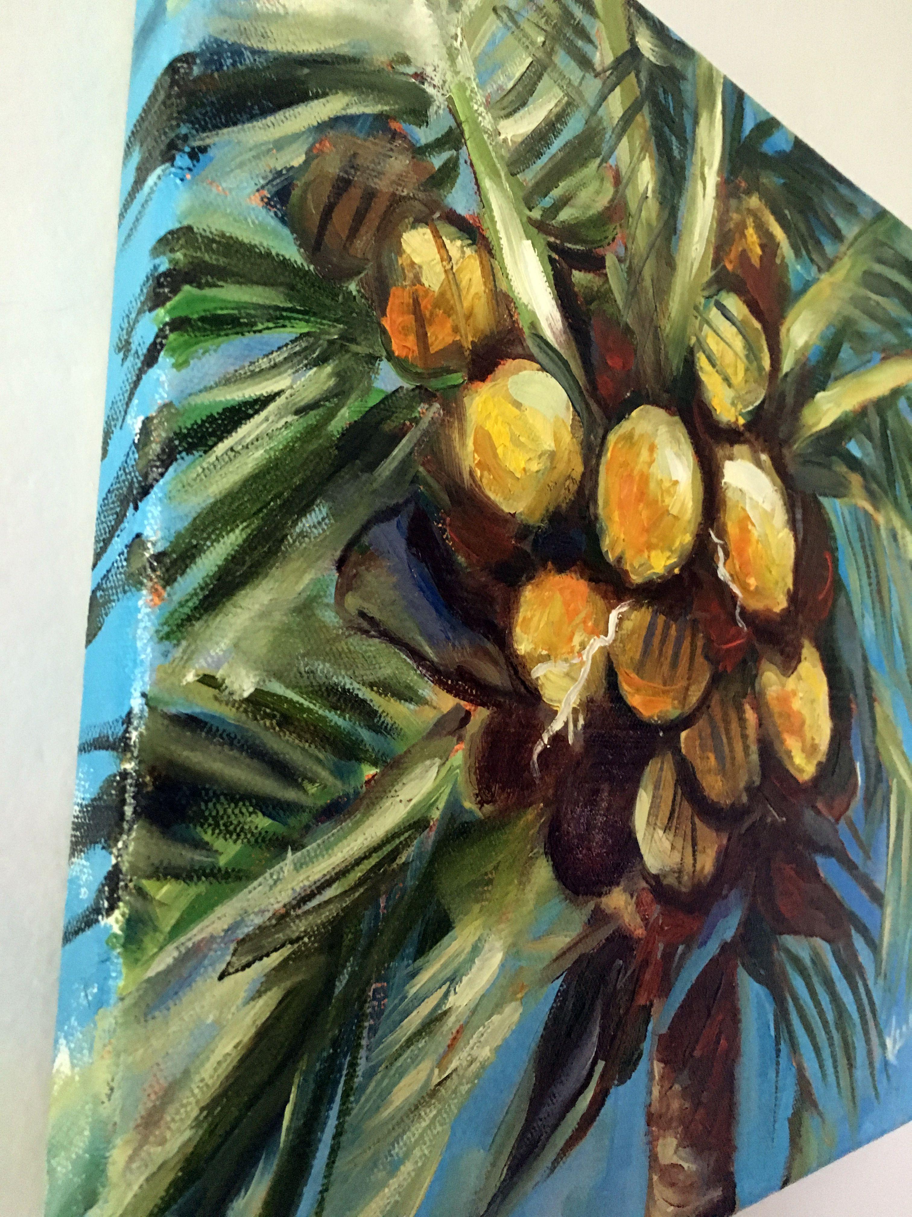Coconuts 1, Gemälde, Öl auf Leinwand (Impressionismus), Painting, von Valerie Vescovi