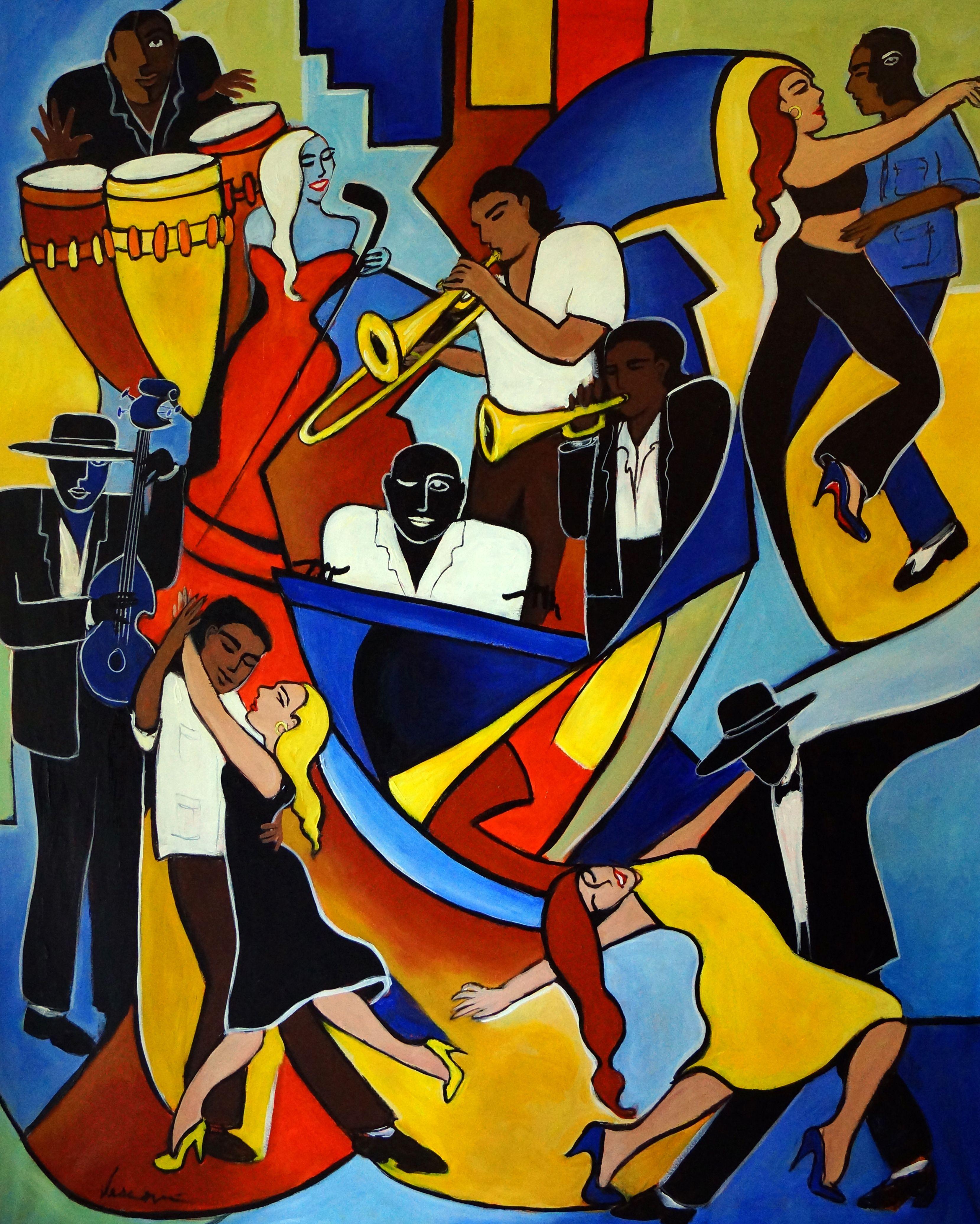 Colores Salsa, Pintura, Acrílico sobre lienzo - Painting de Valerie Vescovi