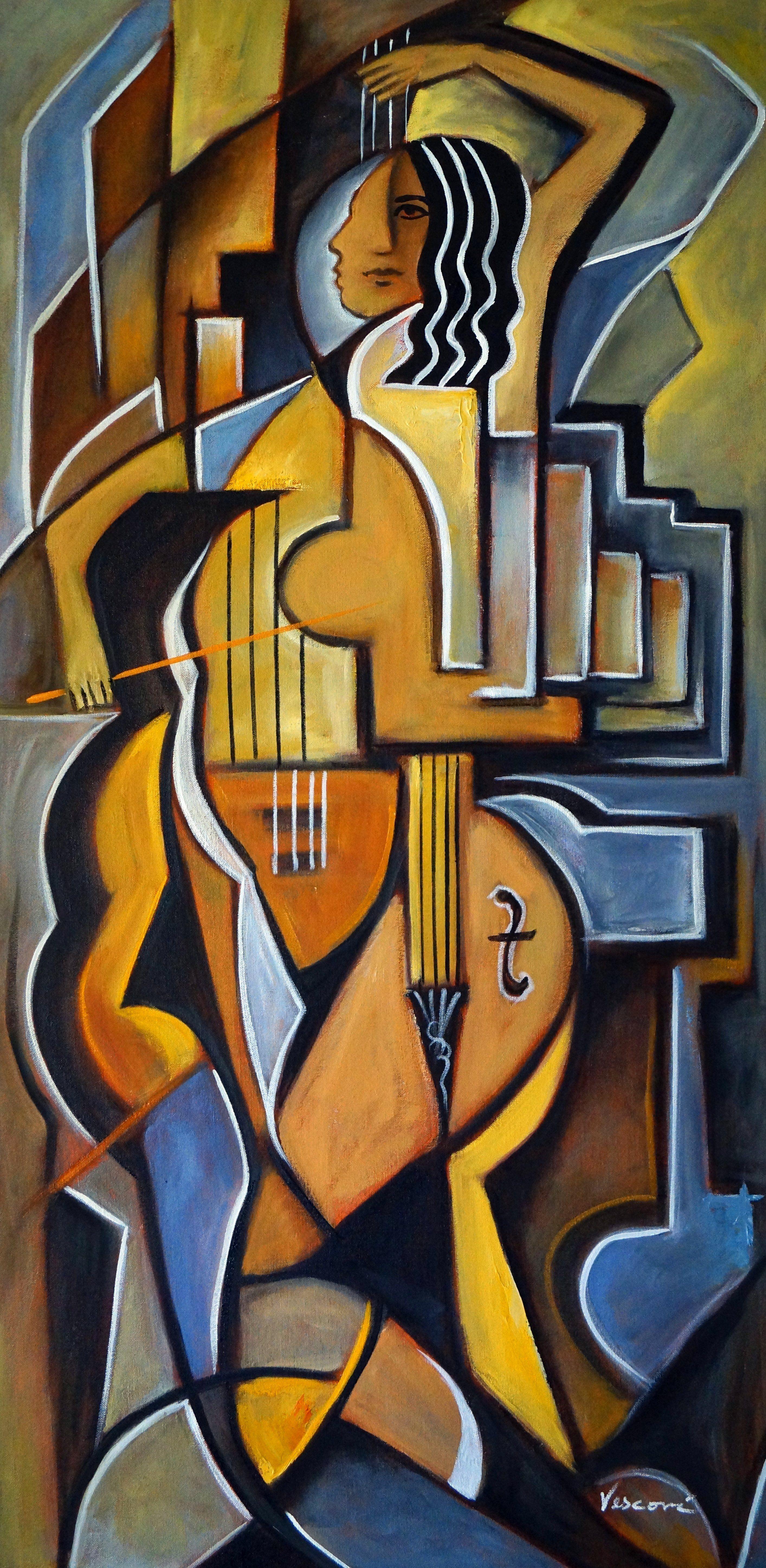 Femme, Pittura, Olio su tela - Painting di Valerie Vescovi