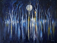 La Nuit A‰toilACe, Peinture, Huile sur toile