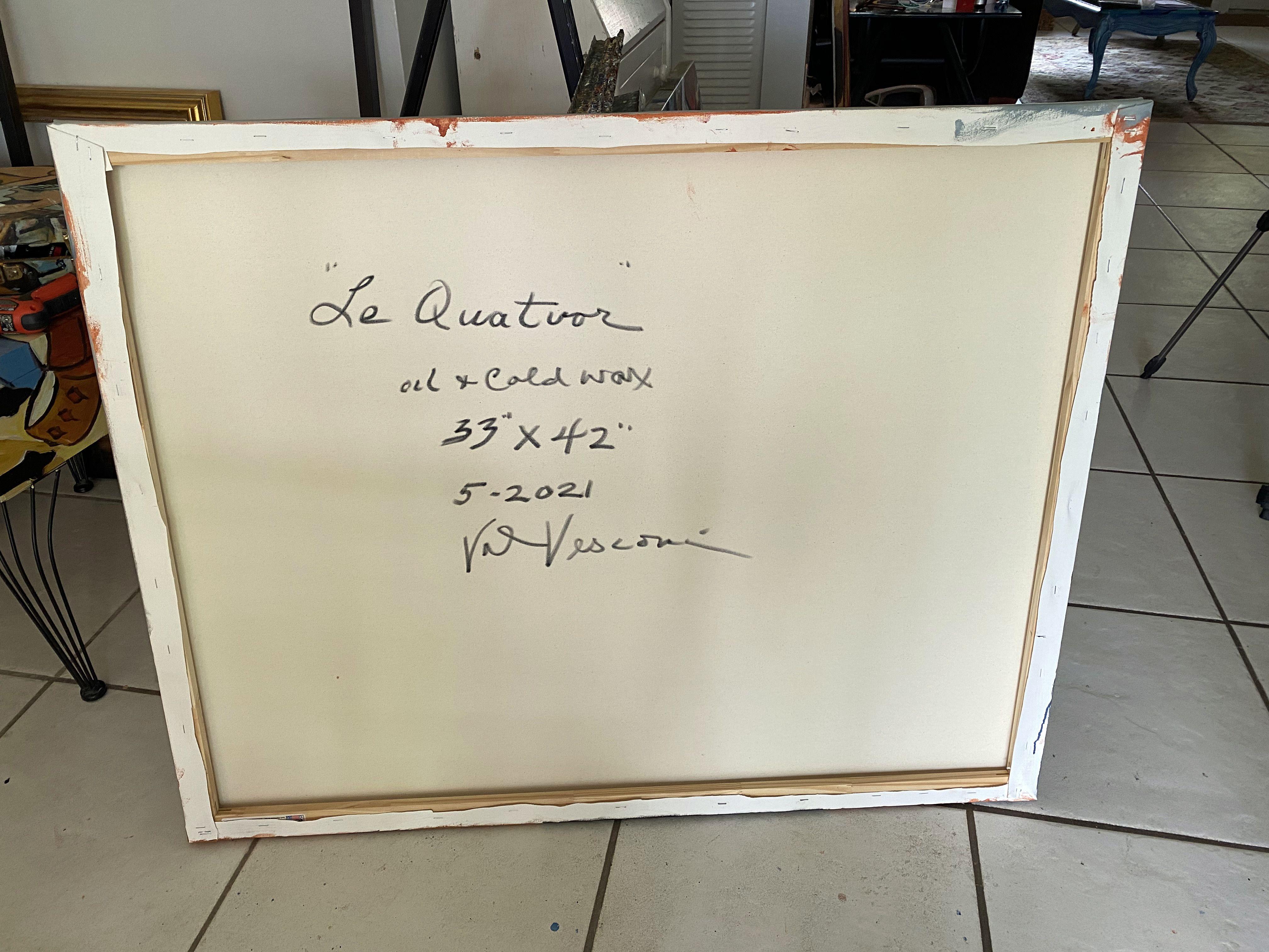 La Quatuor, Painting, Oil on Canvas For Sale 1