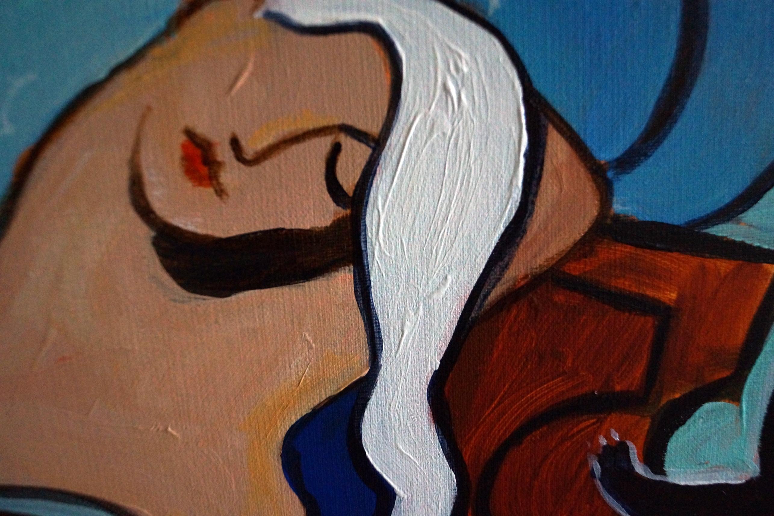 Lady in Red 1, Gemälde, Acryl auf Leinwand im Angebot 1