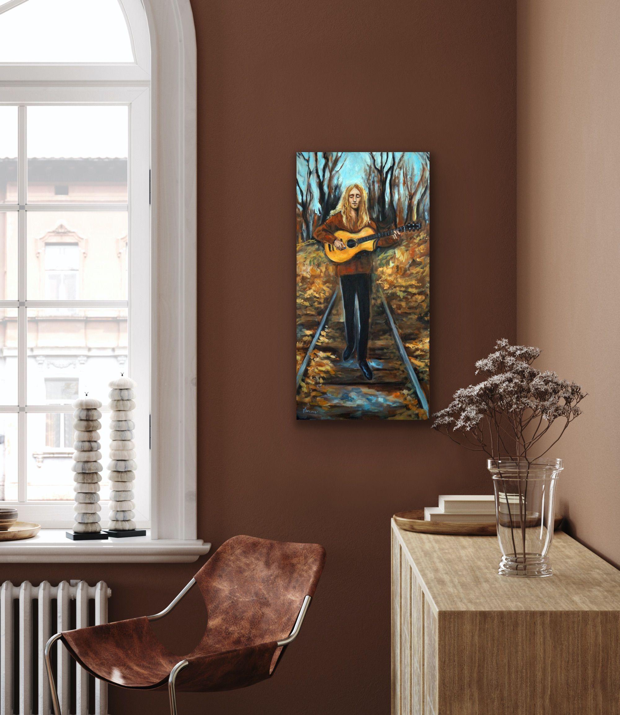 Le Guitariste, Pittura, Olio su tela in vendita 2