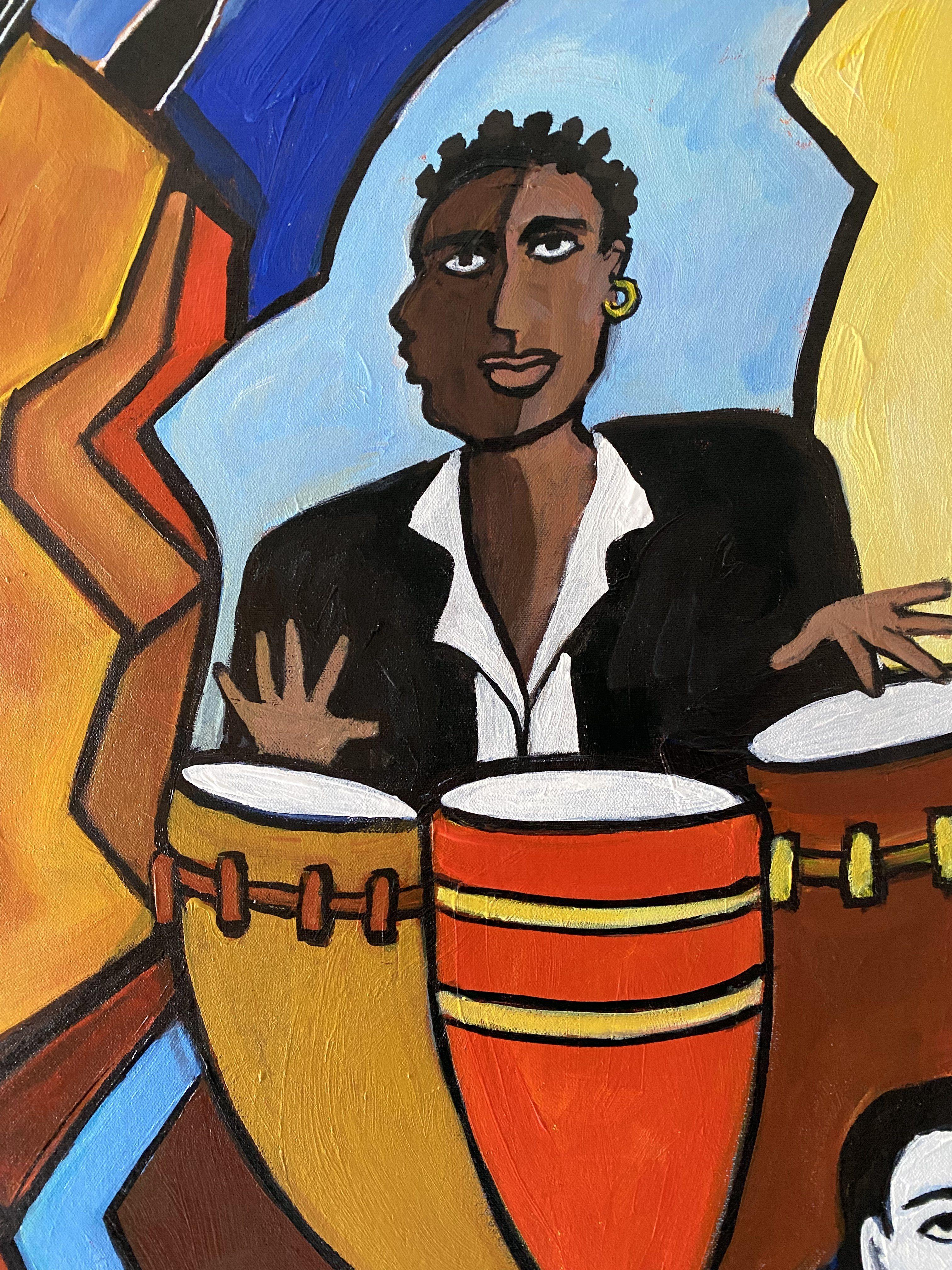Le Jazz Hot Deux, Painting, Acrylic on Canvas For Sale 1