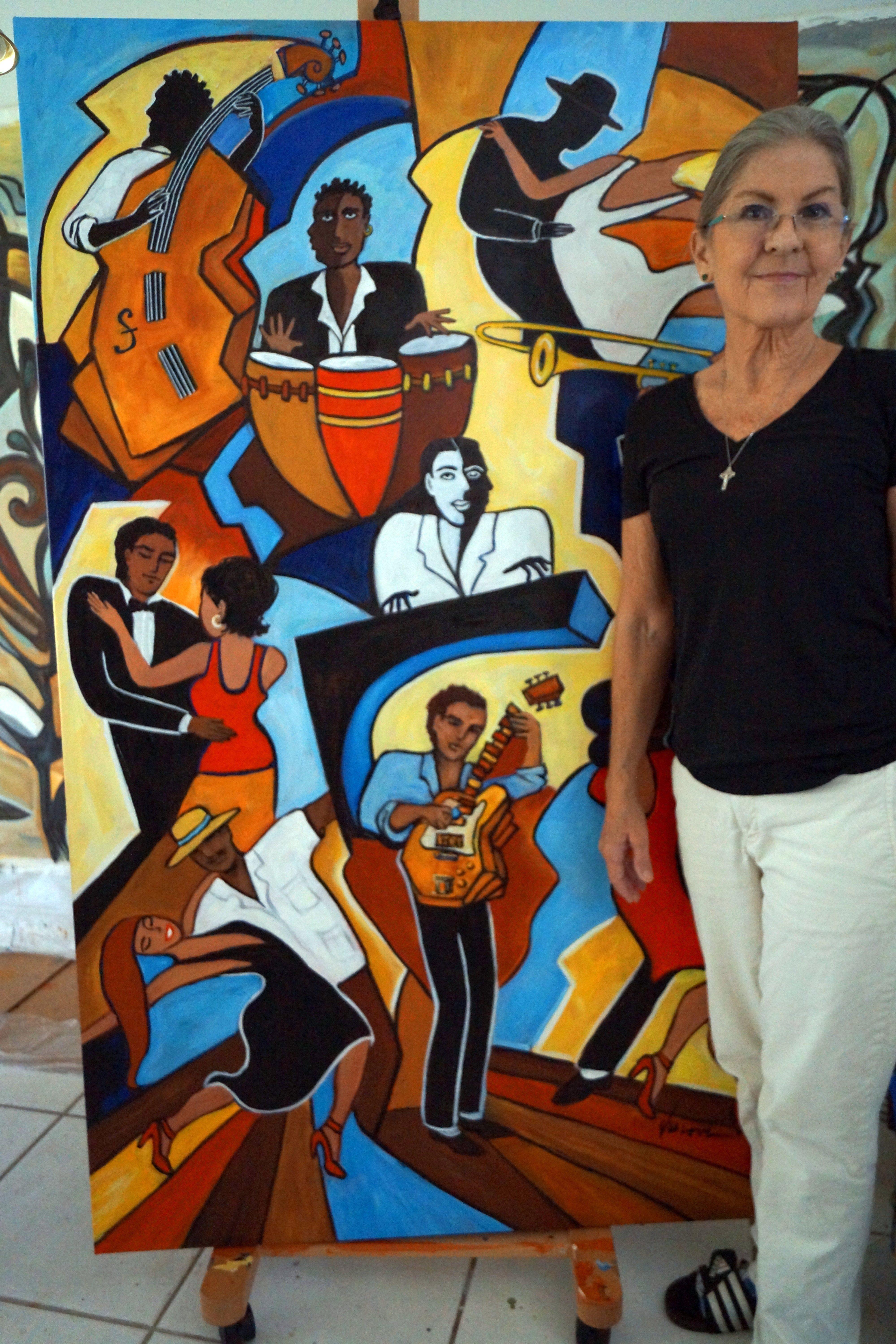 Le Jazz Hot Deux, Painting, Acrylic on Canvas For Sale 3