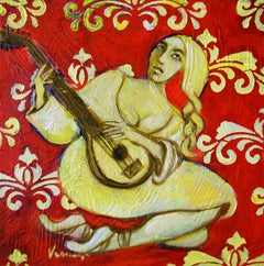 Lute with Patterns, Painting, Oil on Canvas