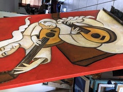 Liuti con sfondo rosso, Pittura, Olio su tela