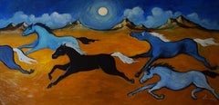 Moonlight Run, Painting, Oil on Canvas