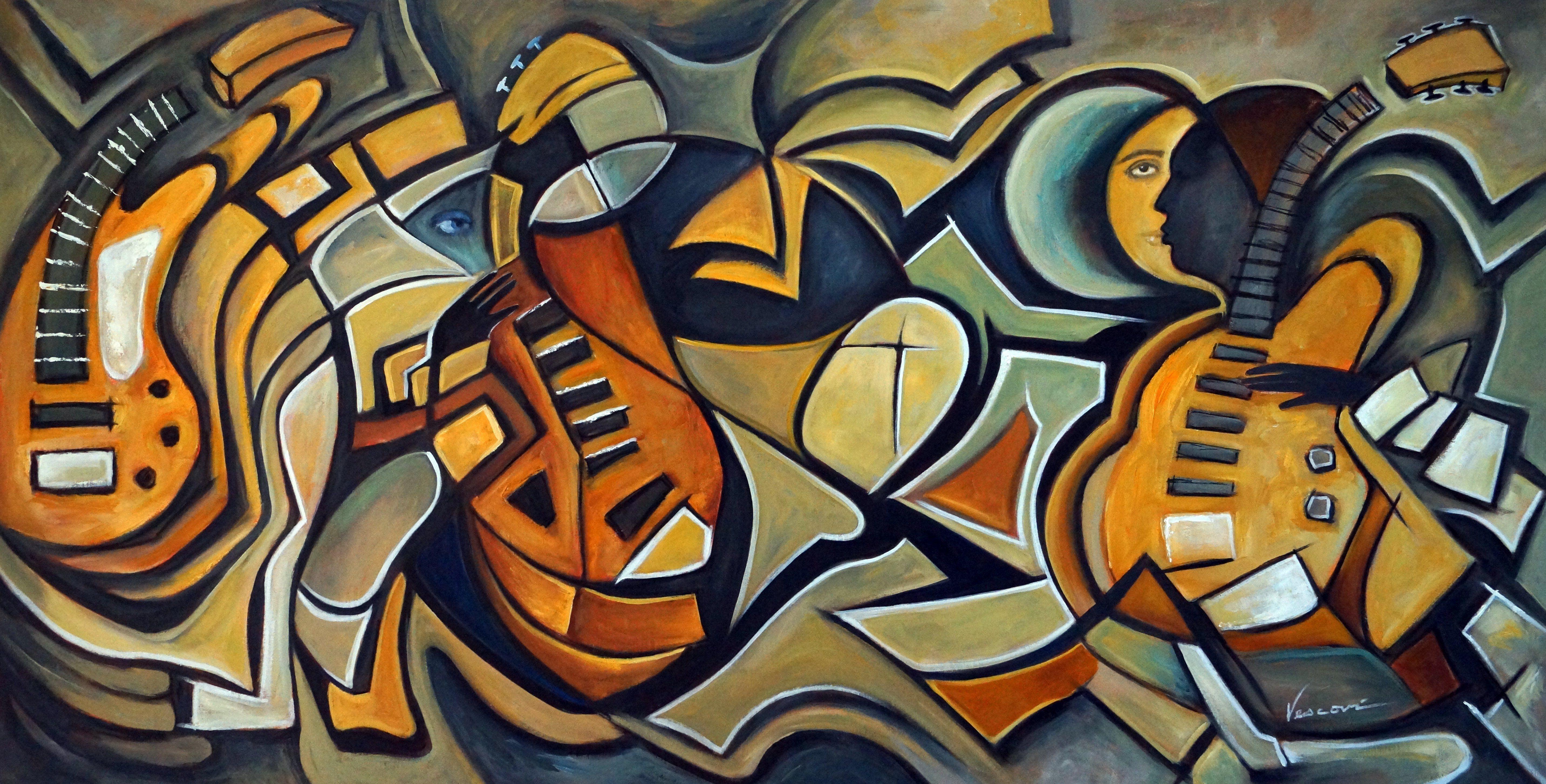 MUSICA, Pittura, Olio su tela - Painting di Valerie Vescovi