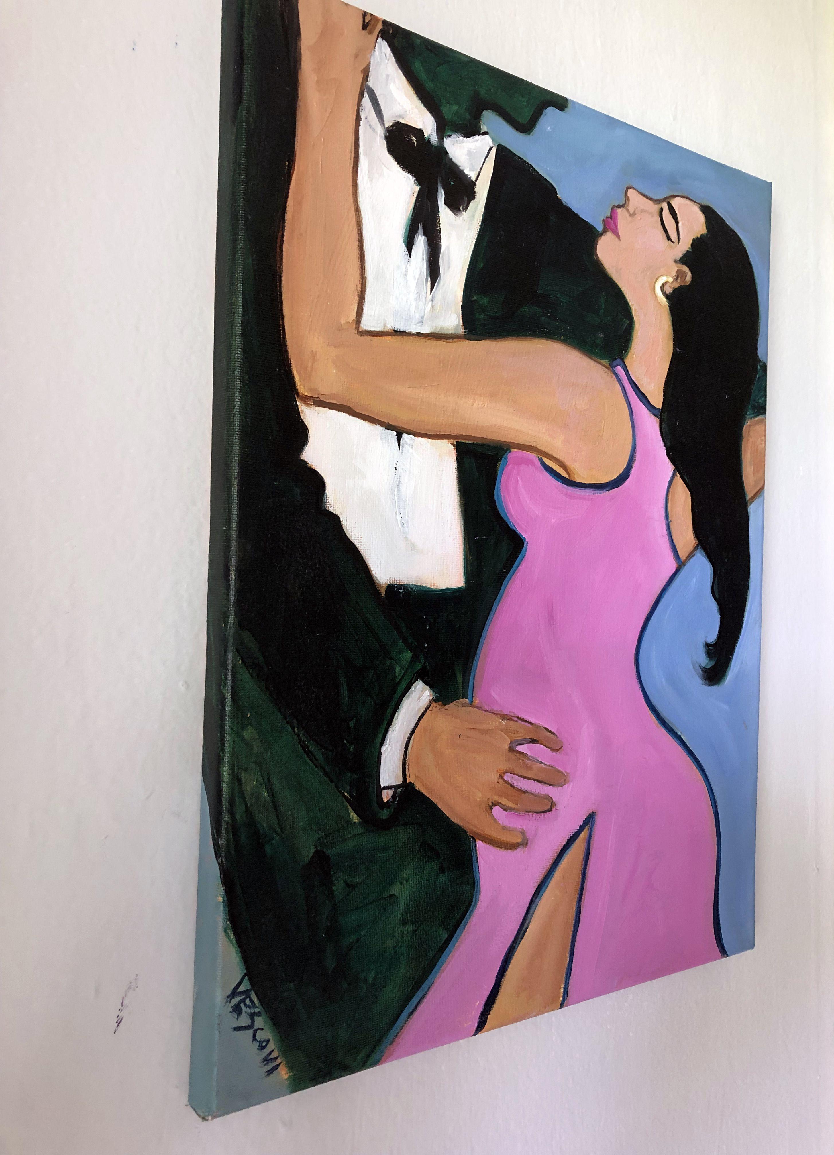Pink Tango, Painting, Oil on Canvas For Sale 1