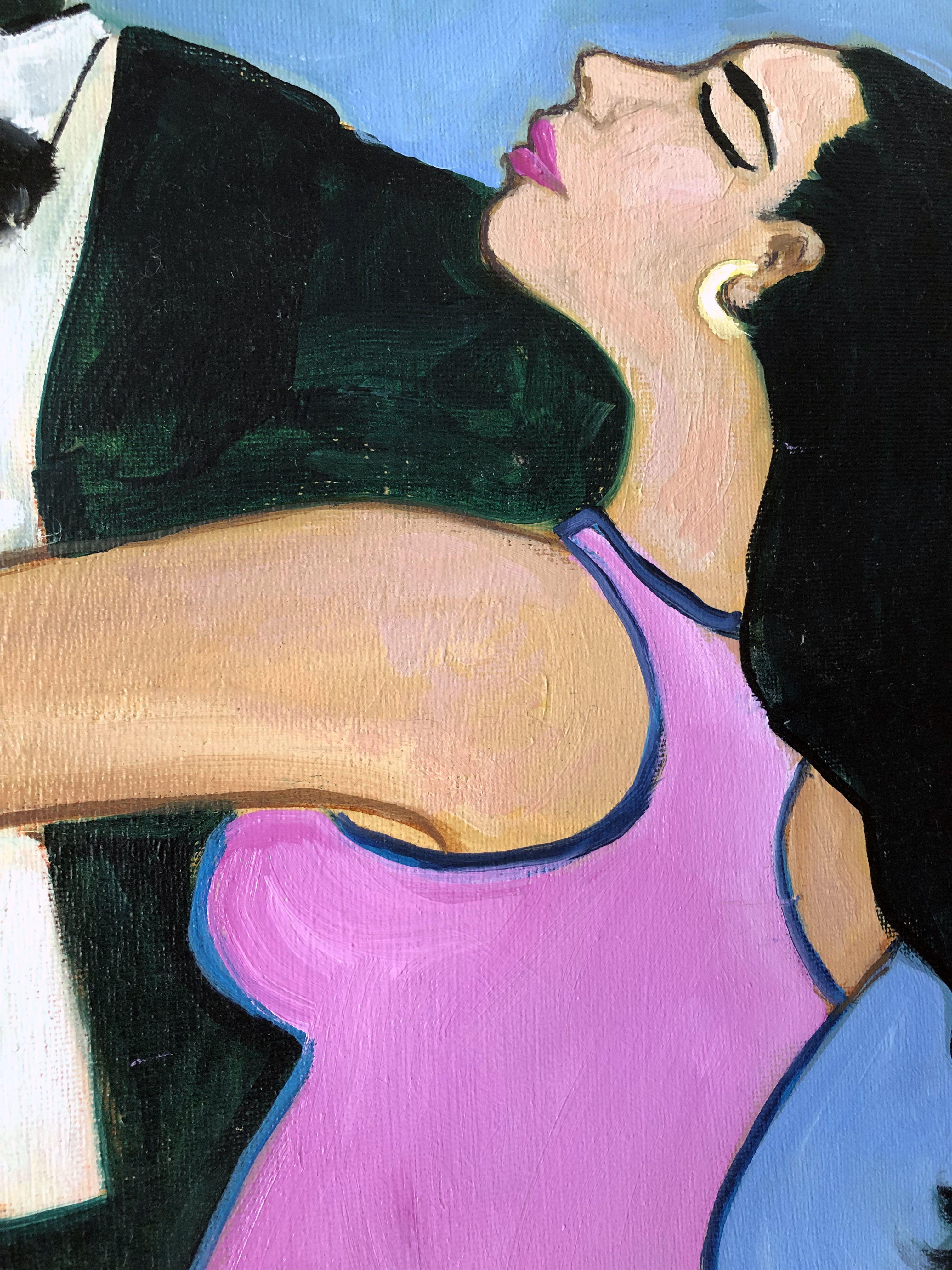 Pink Tango, Painting, Oil on Canvas For Sale 2
