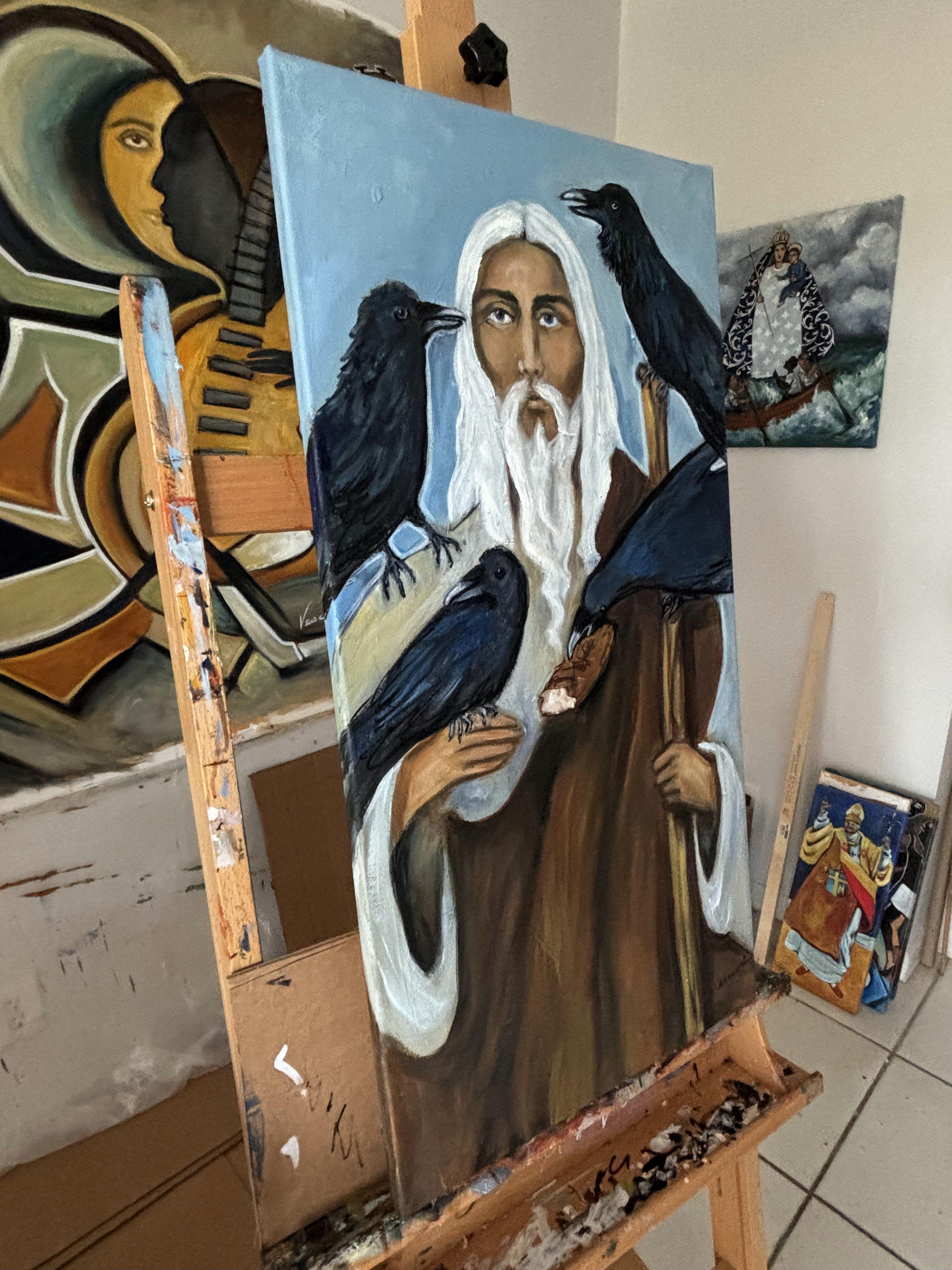 Prophet Elijah, Gemälde, Öl auf Leinwand im Angebot 1