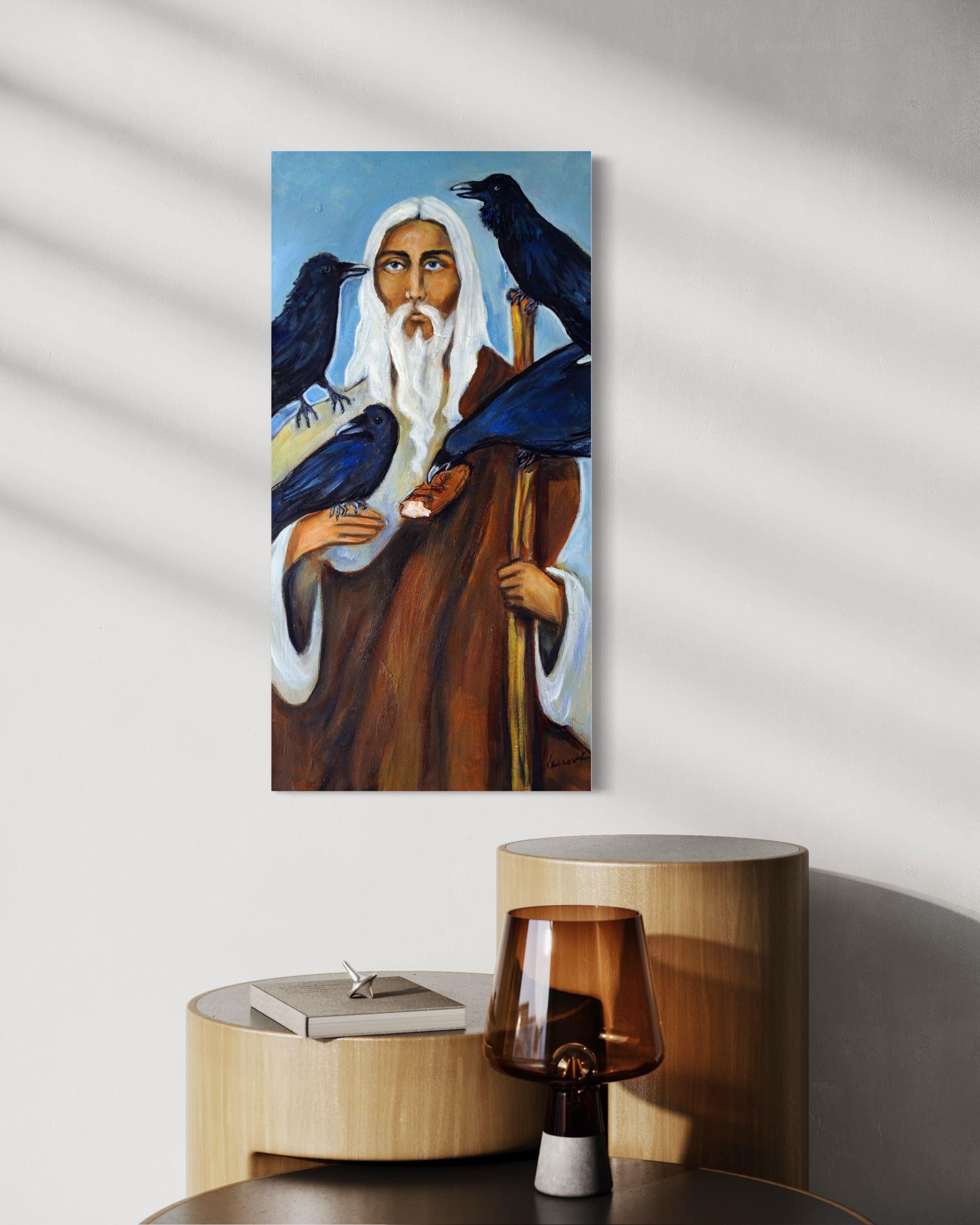 Prophet Elijah, Gemälde, Öl auf Leinwand im Angebot 2