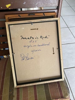Rotes Sonata, Gemälde, Acryl auf MDF-Paneel