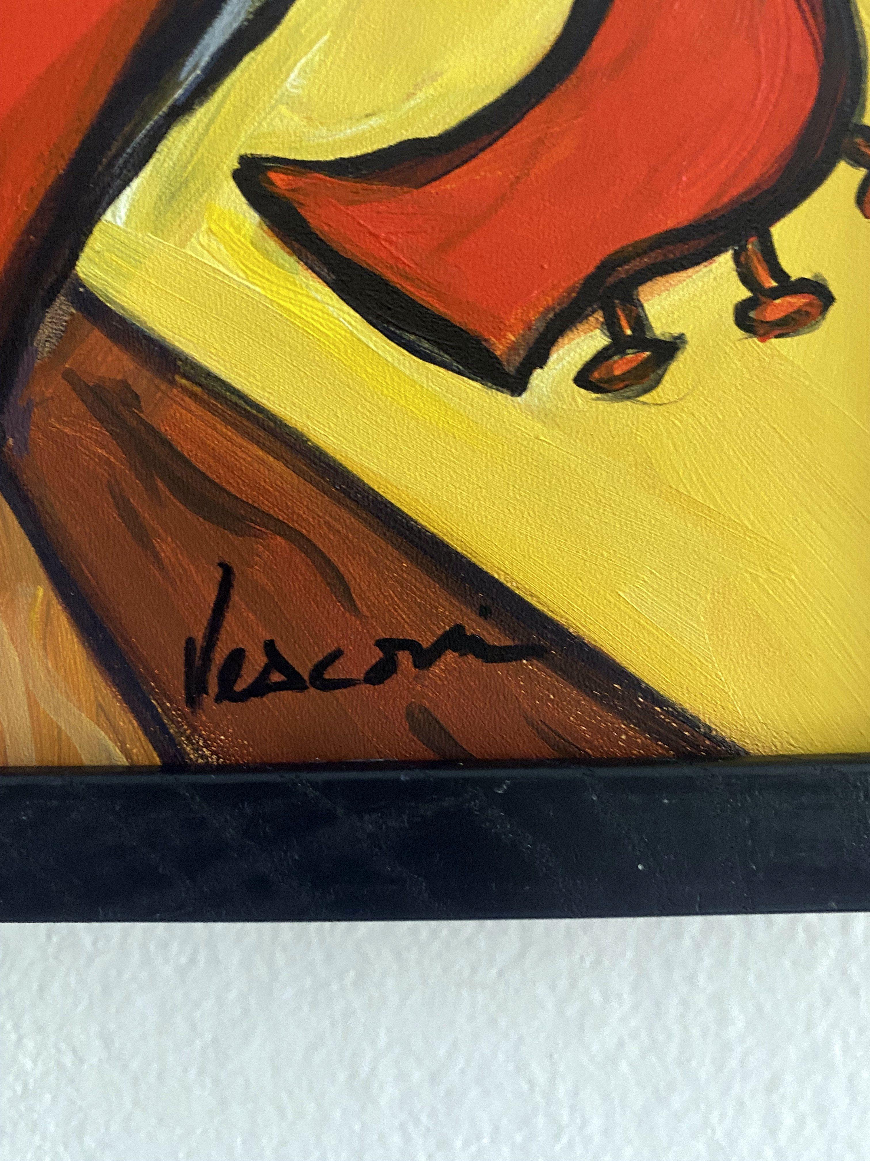 Sonata rossa, Pittura, Acrilico su pannello MDF in vendita 1