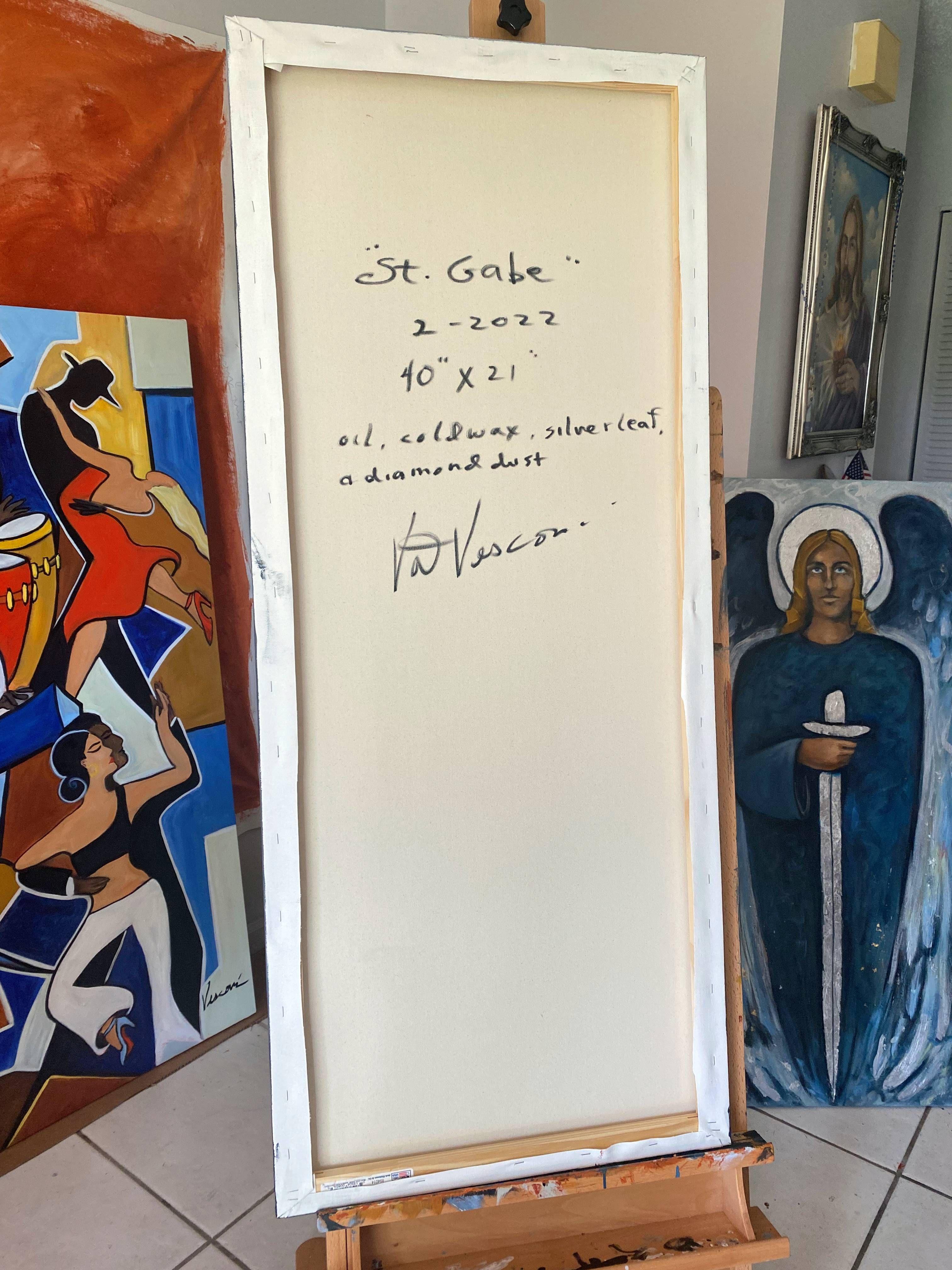 St. Gabe, Gemälde, Öl auf Leinwand (Zeitgenössisch), Painting, von Valerie Vescovi