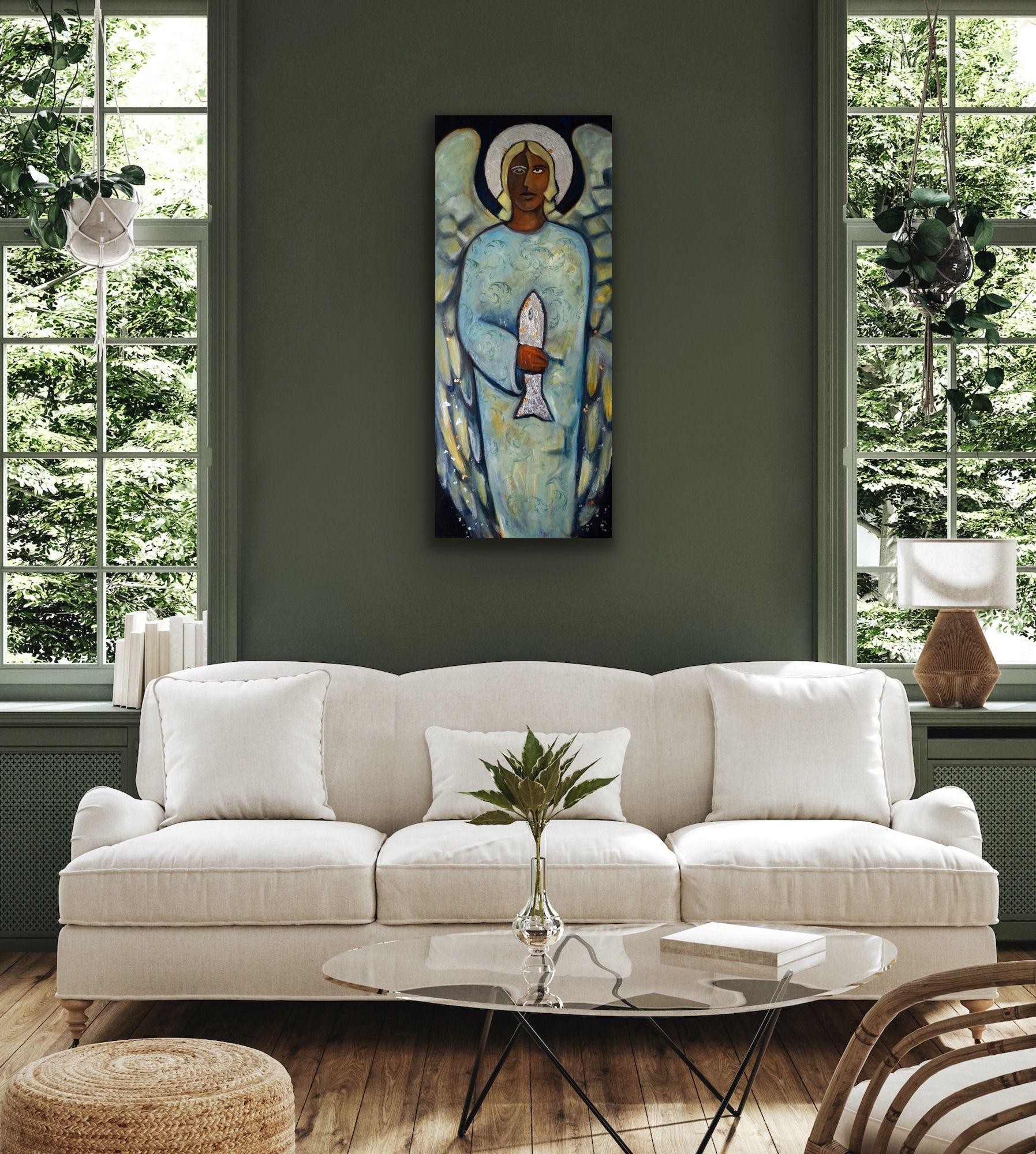 St. Raphael, Gemälde, Öl auf Leinwand im Angebot 2