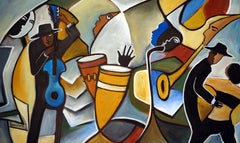 Temps pour le Jazz, Painting, Oil on Canvas