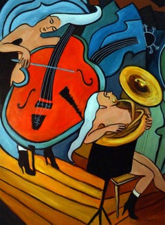 The Tuba Player, Painting, Oil on Canvas