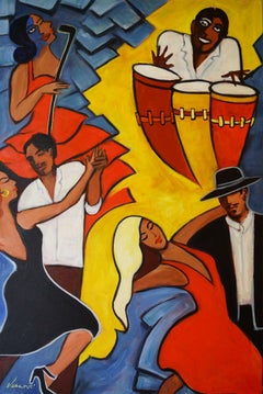 Tiempo de Salsa, Painting, Acrylic on Canvas
